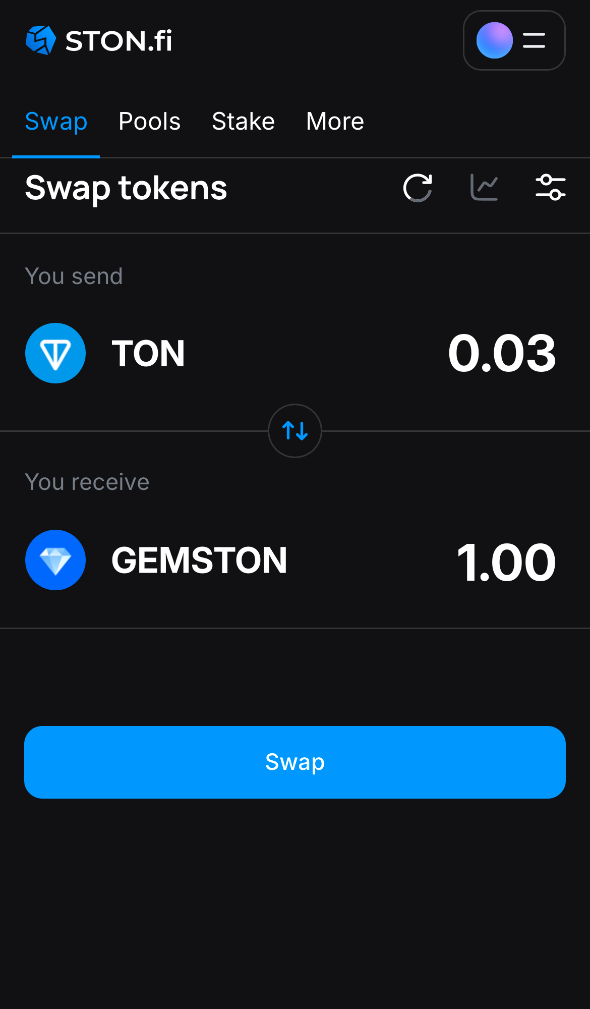 Nhập số lượng token bạn muốn bán (hoặc mua), và để thuật toán tự động tính toán.