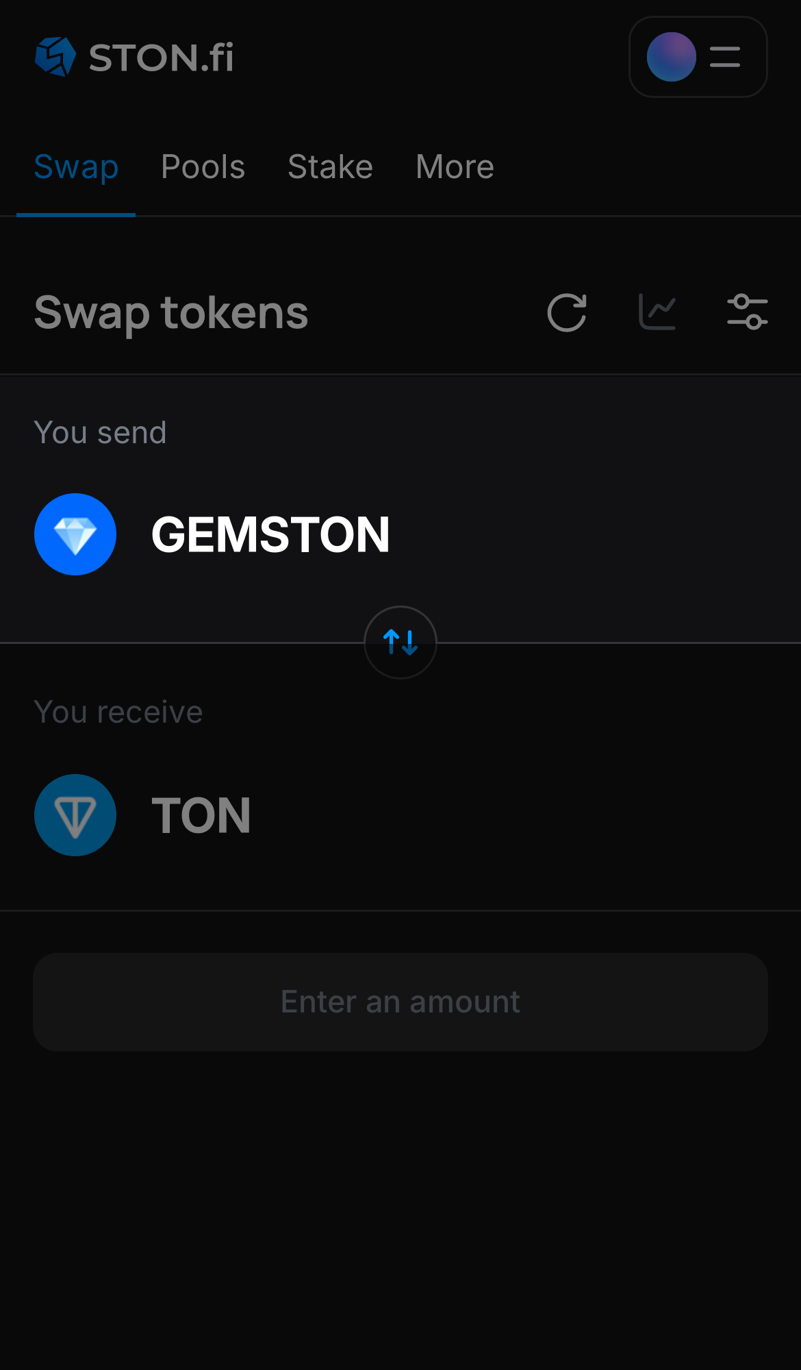 Chọn GEMSTON trong ô ‘You send‘.