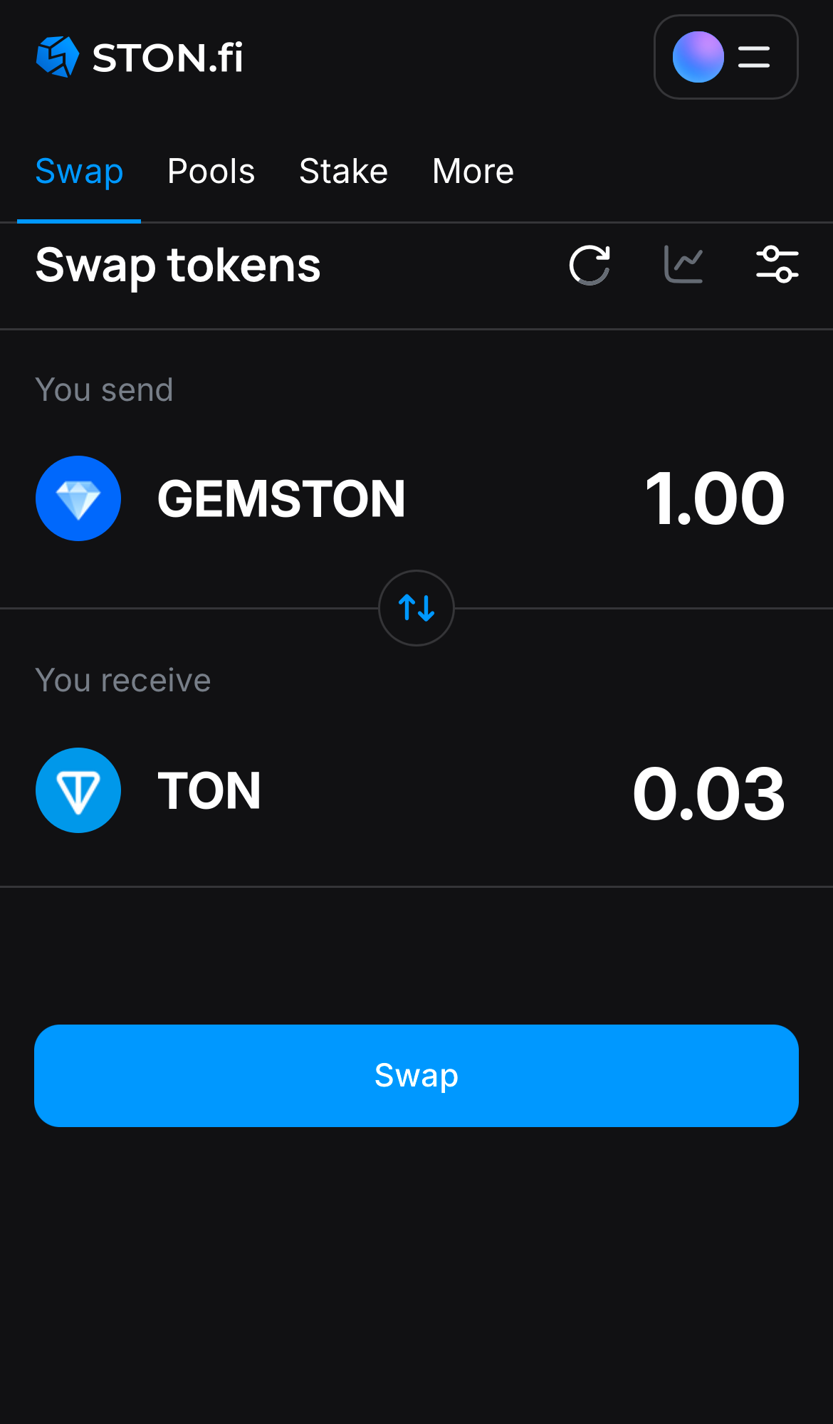 Nhập số lượng token bạn muốn bán (hoặc mua), và để thuật toán tự động tính toán.