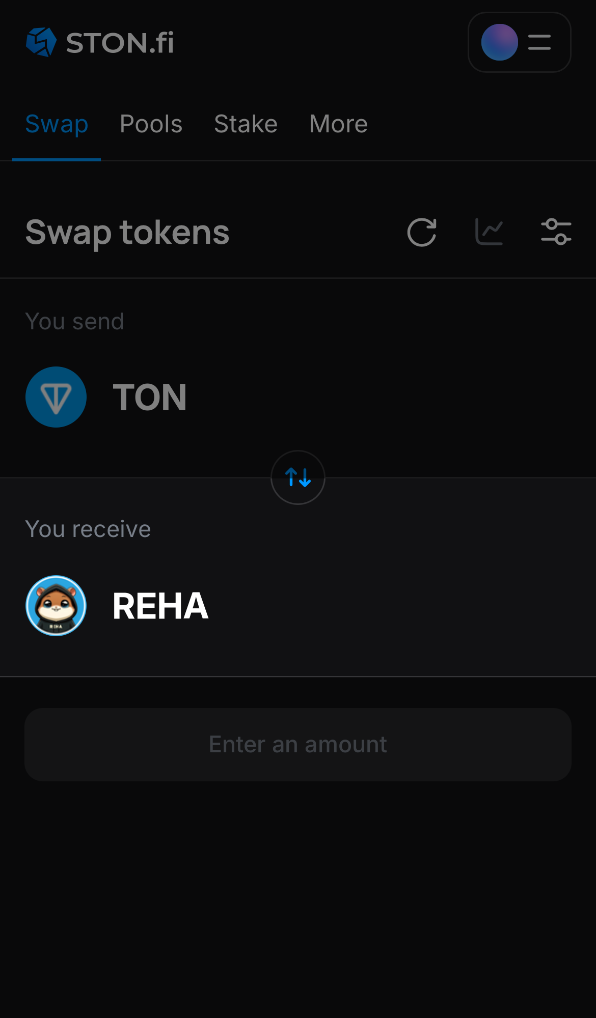 Choose REHA in the ‘You receive‘ box.