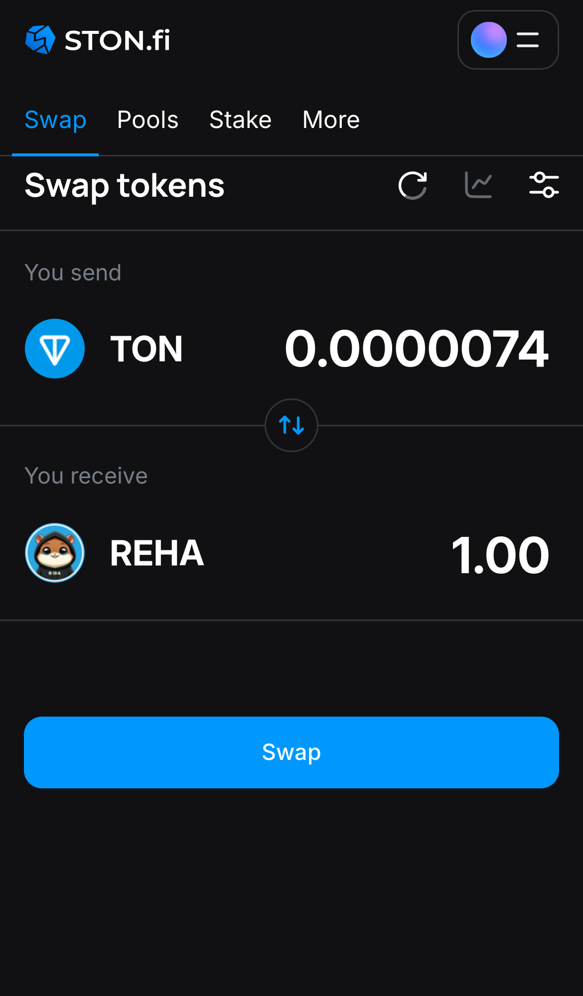 Input the quantity of tokens you‘re selling (or buying), and let the algorithm do all the calculations.