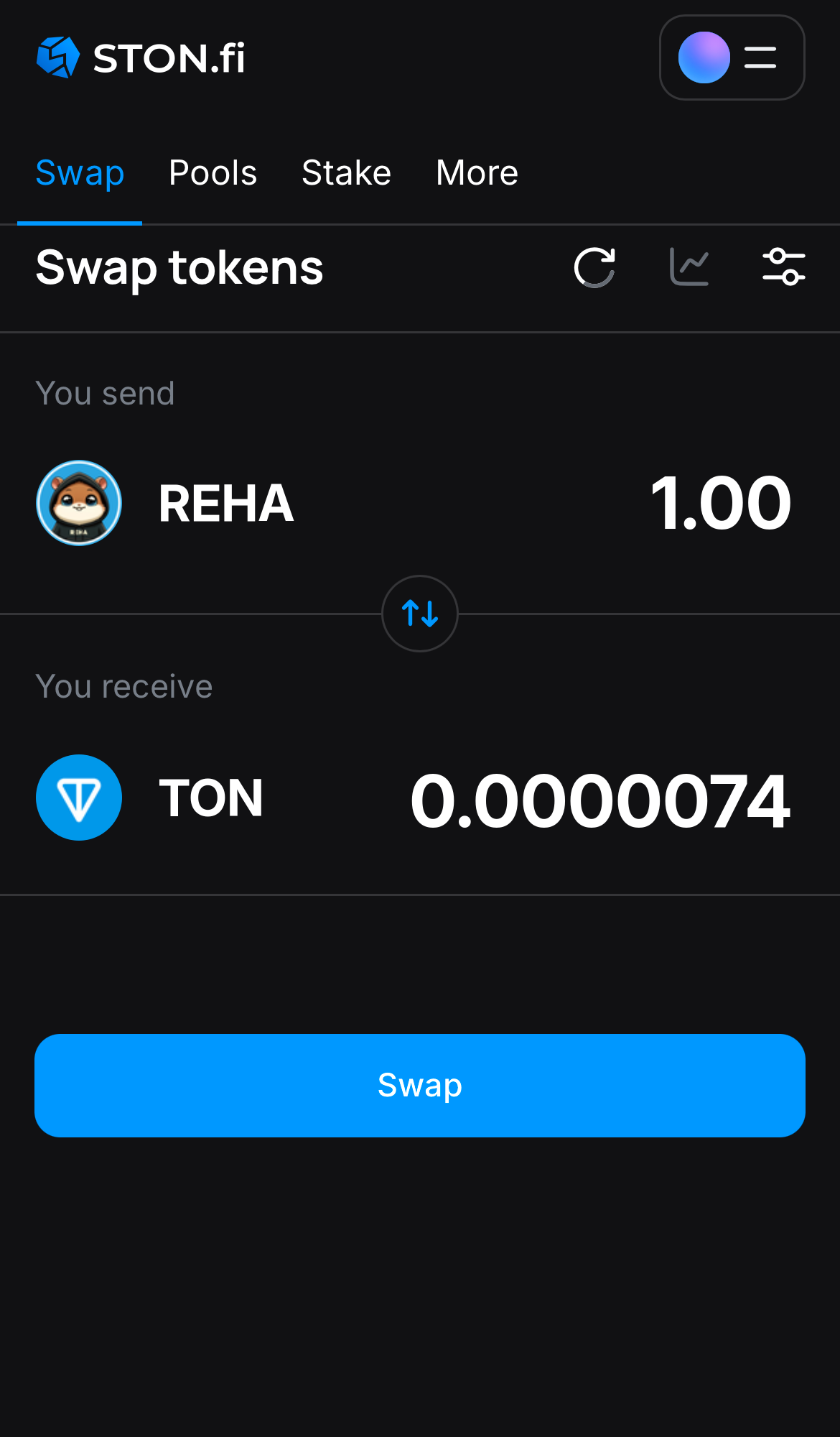 Input the quantity of tokens you‘re selling (or buying), and let the algorithm do all the calculations.
