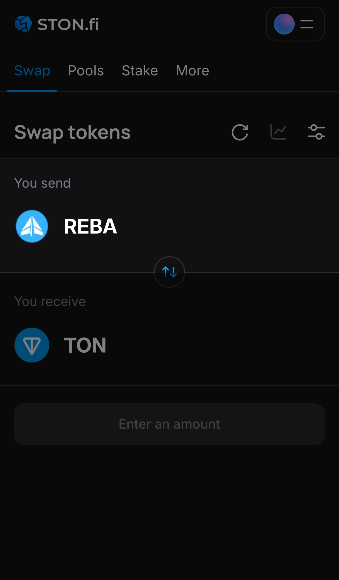 Choose REBA in the ‘You send‘ box.