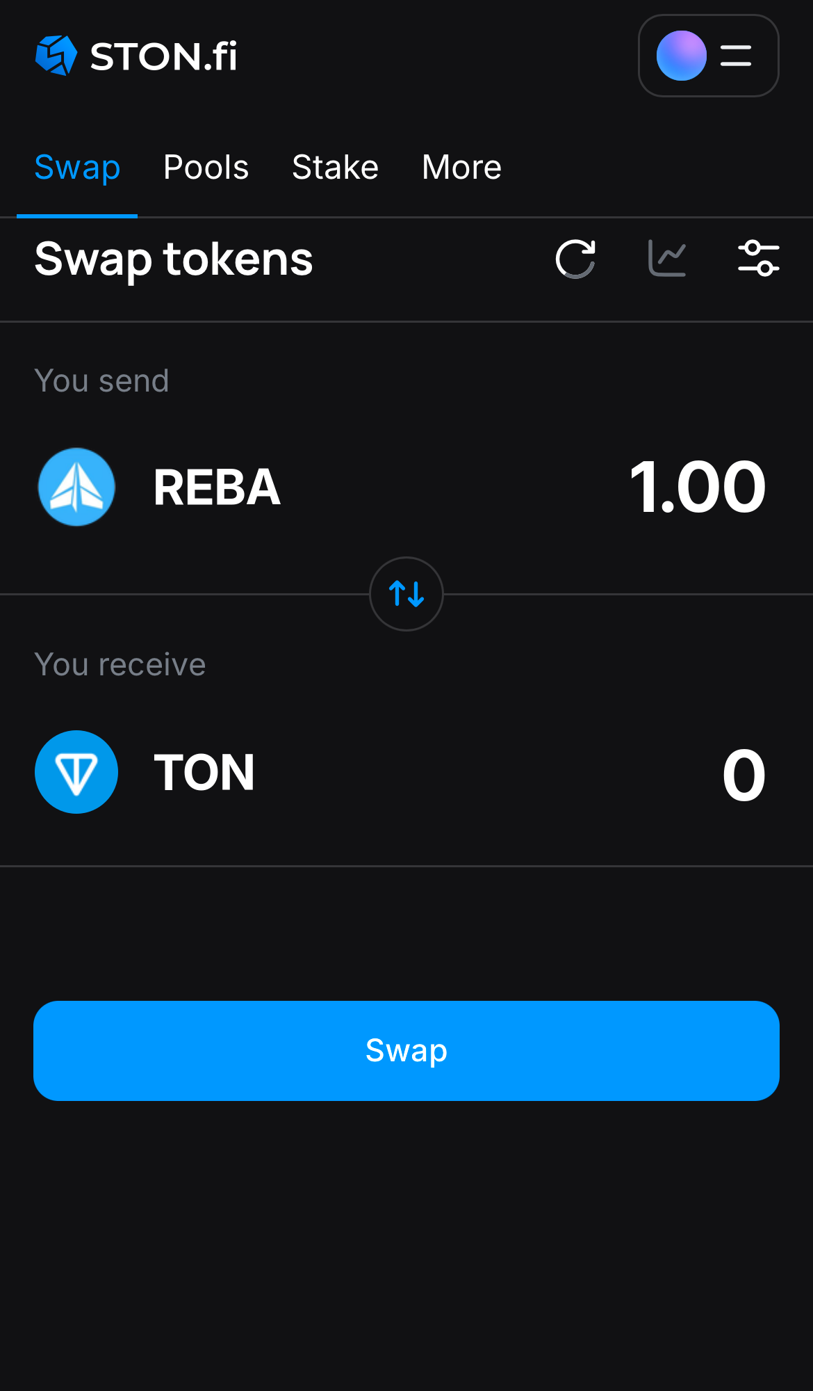 Input the quantity of tokens you‘re selling (or buying), and let the algorithm do all the calculations.