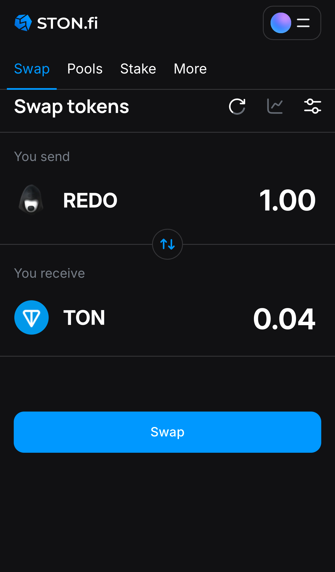 Input the quantity of tokens you‘re selling (or buying), and let the algorithm do all the calculations.