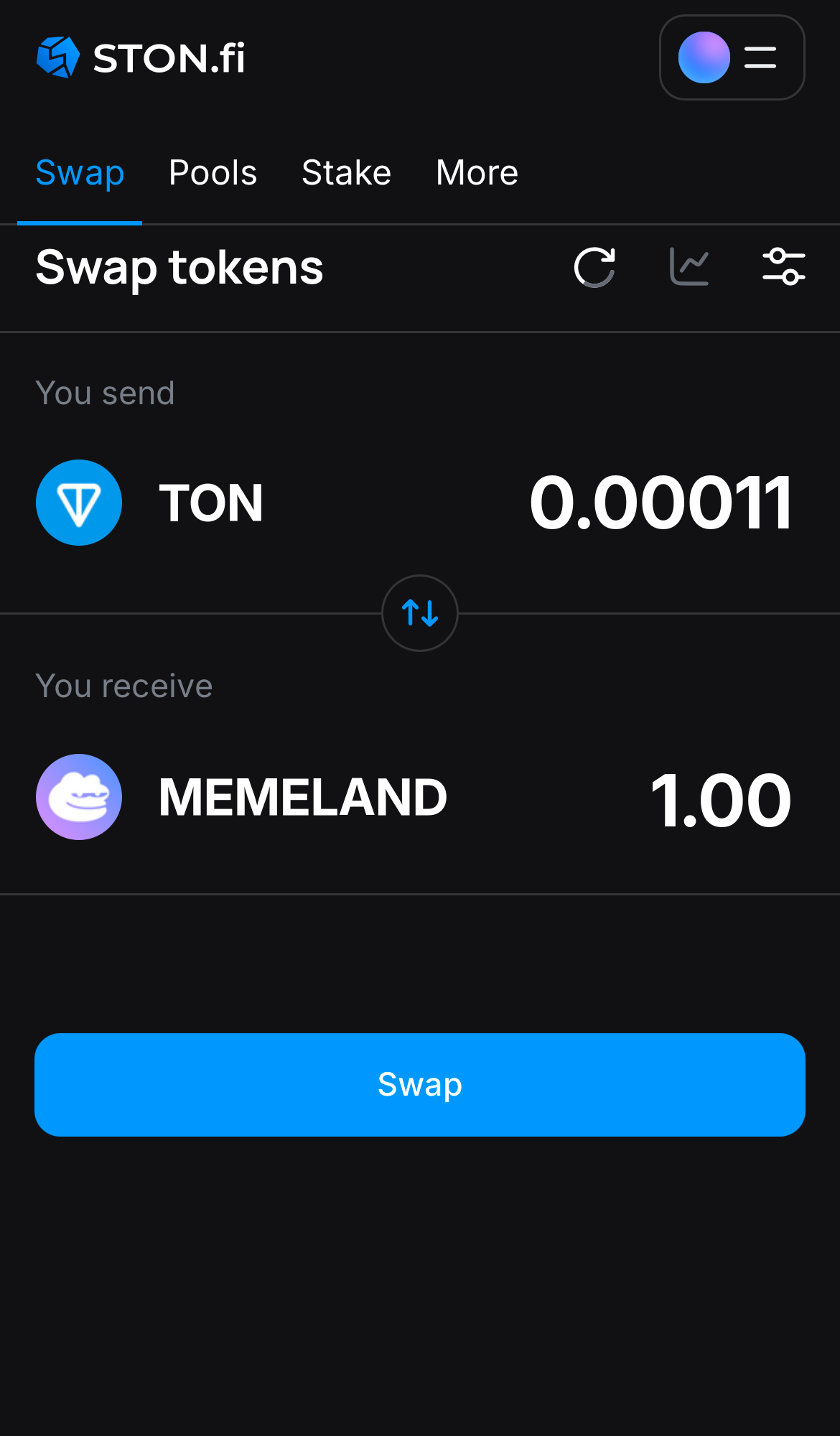 Nhập số lượng token bạn muốn bán (hoặc mua), và để thuật toán tự động tính toán.