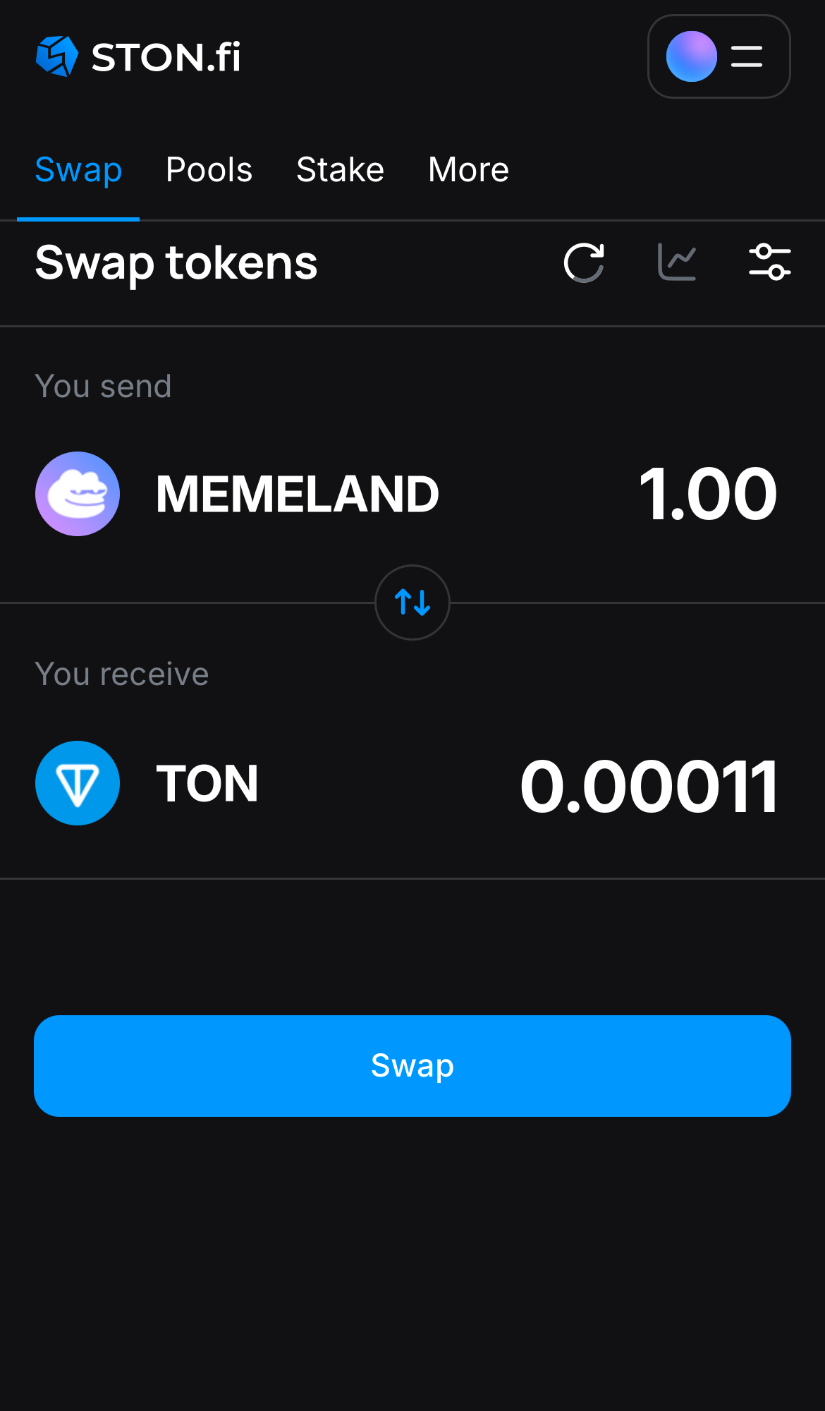 Nhập số lượng token bạn muốn bán (hoặc mua), và để thuật toán tự động tính toán.