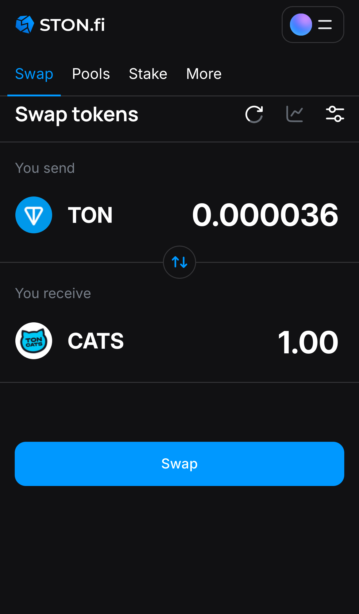 Ingresa la cantidad de tokens que vas a vender (o comprar), y deja que el algoritmo realice todos los cálculos.