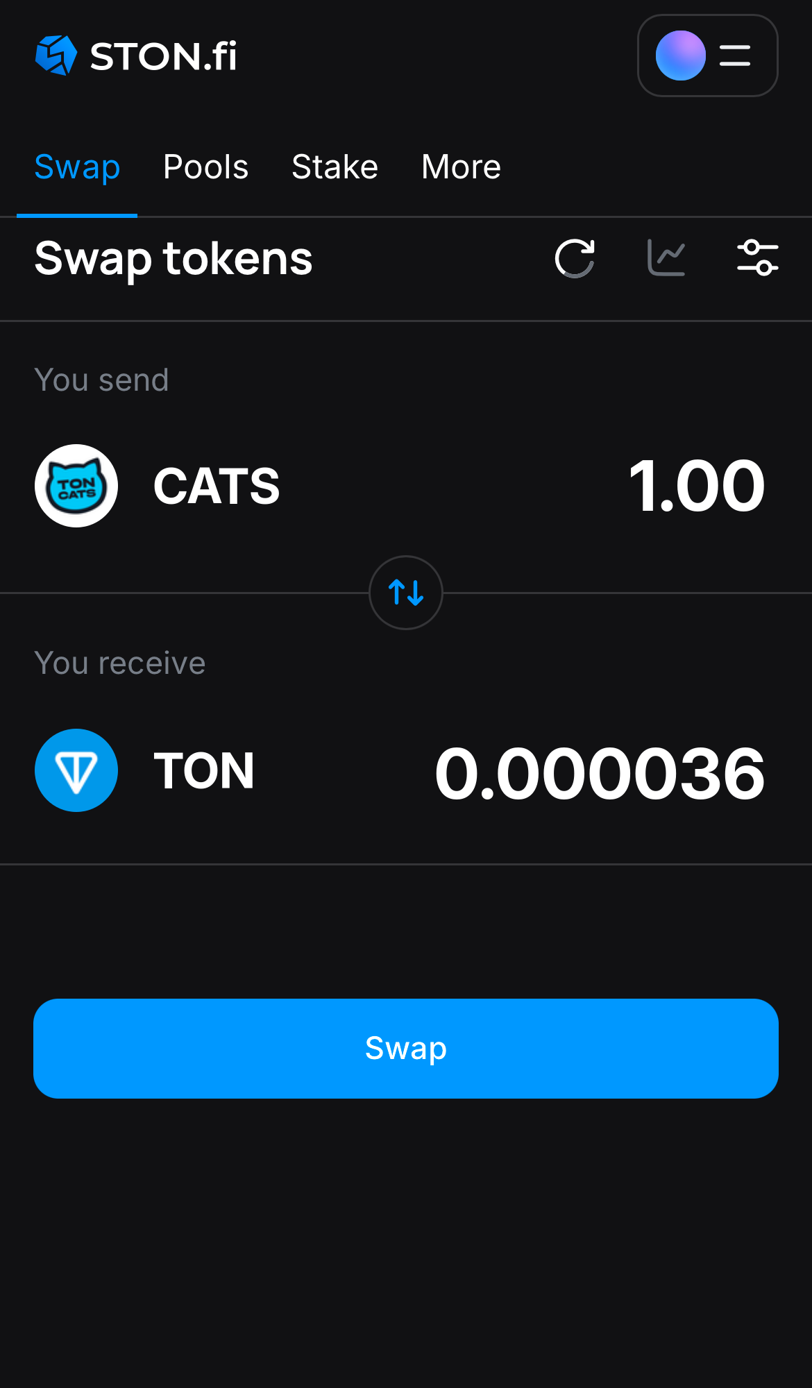 Ingresa la cantidad de tokens que vas a vender (o comprar), y deja que el algoritmo realice todos los cálculos.