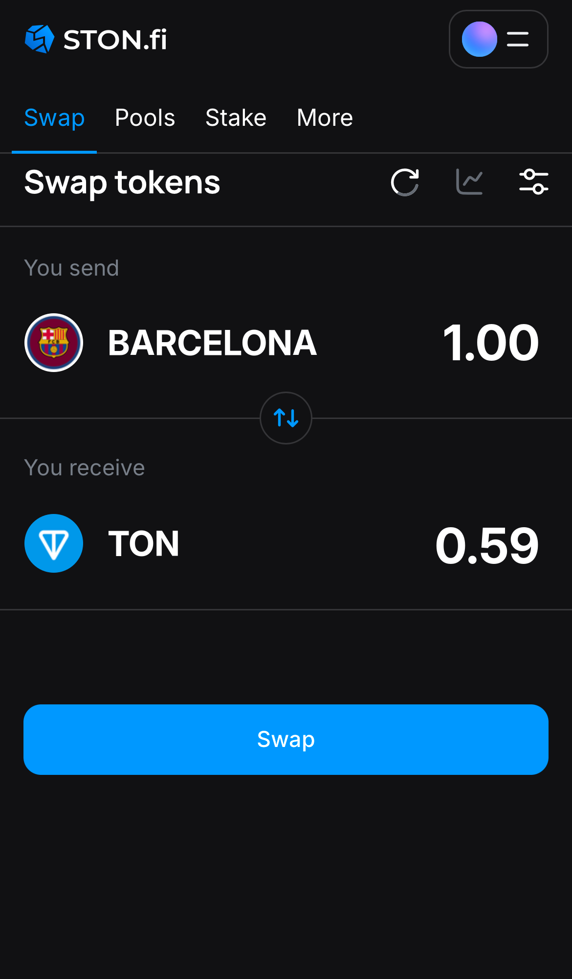 Input the quantity of tokens you‘re selling (or buying), and let the algorithm do all the calculations.