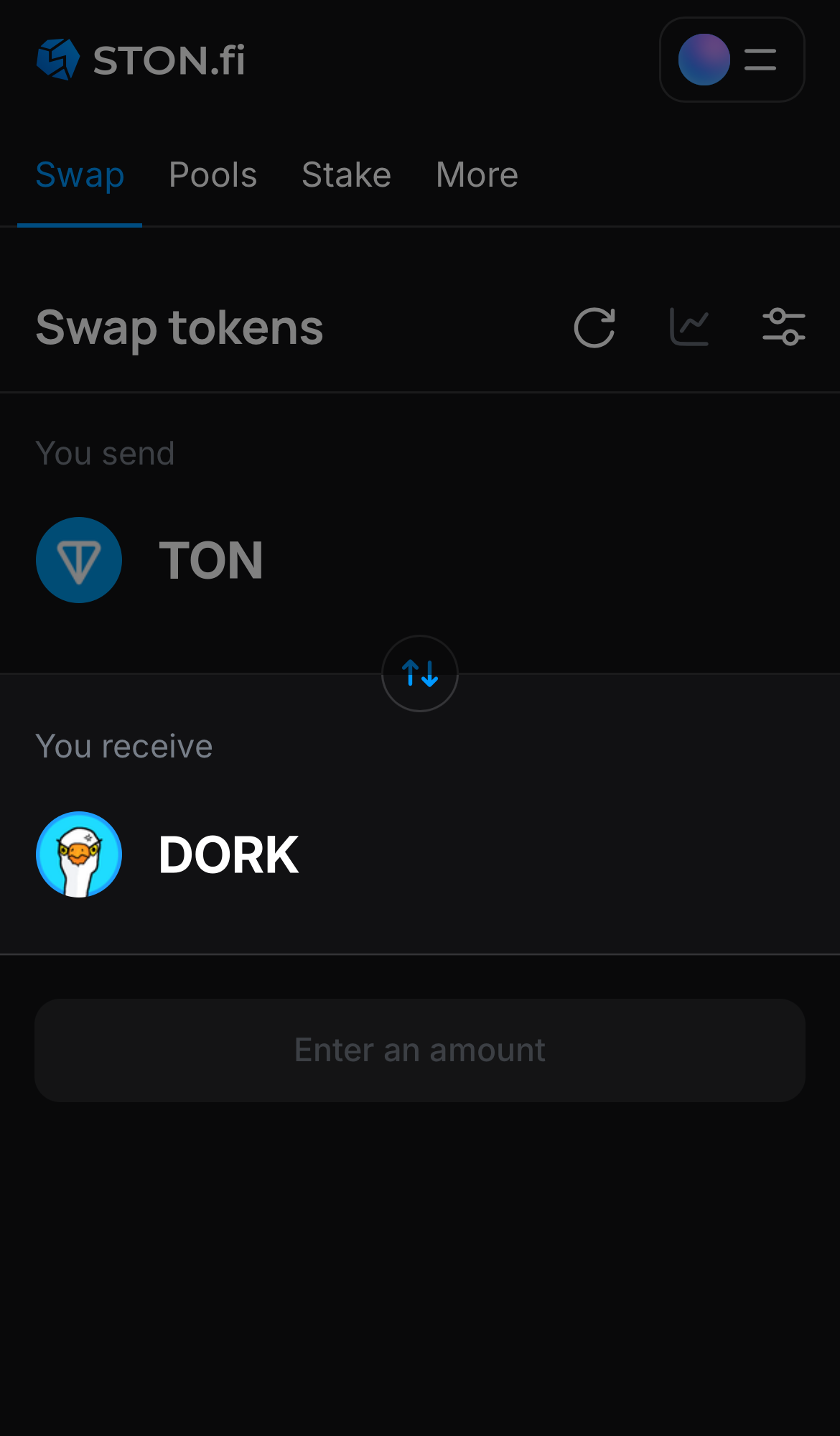 Pilih DORK pada kotak ‘You receive‘.