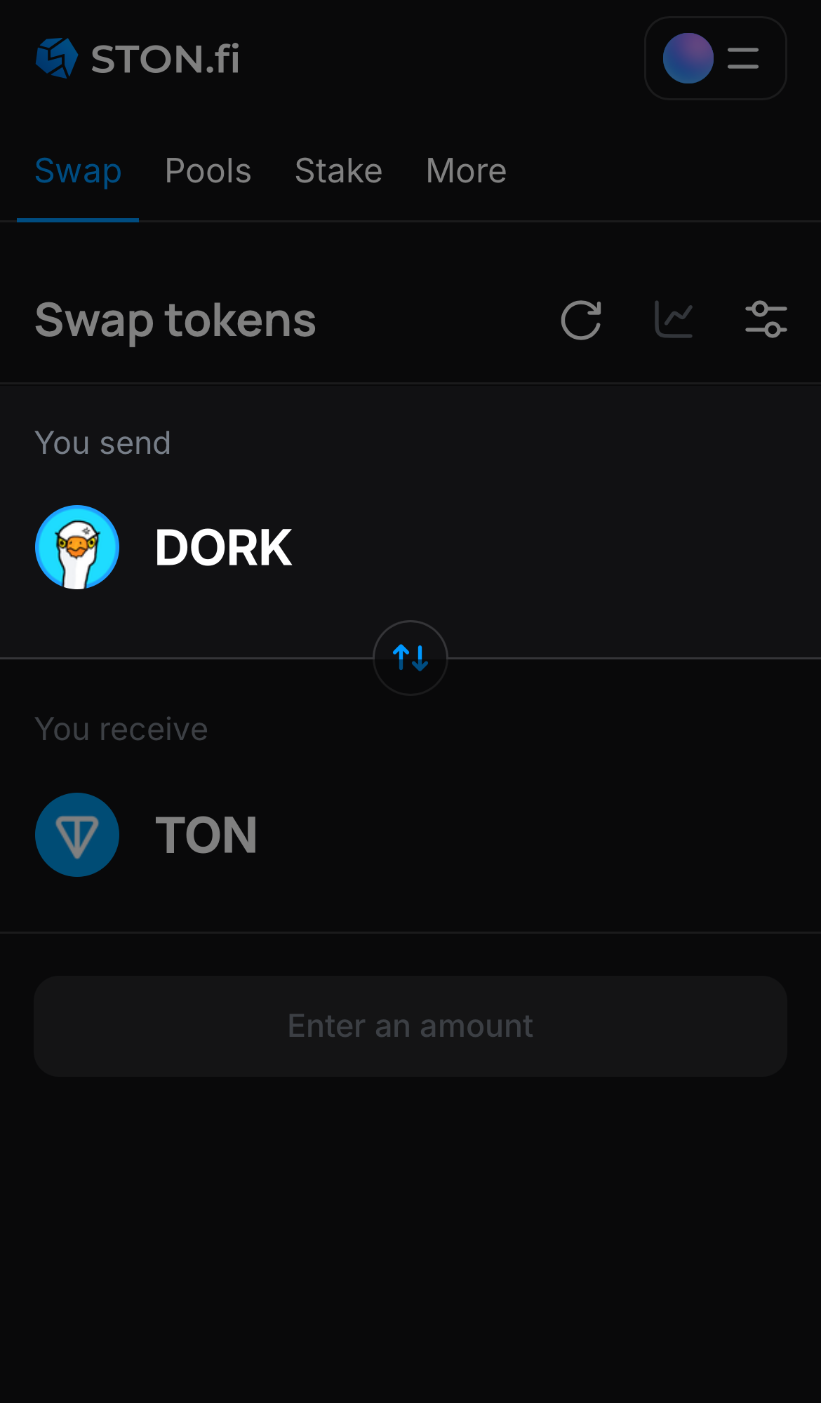 Pilih DORK pada kotak ‘You send‘.