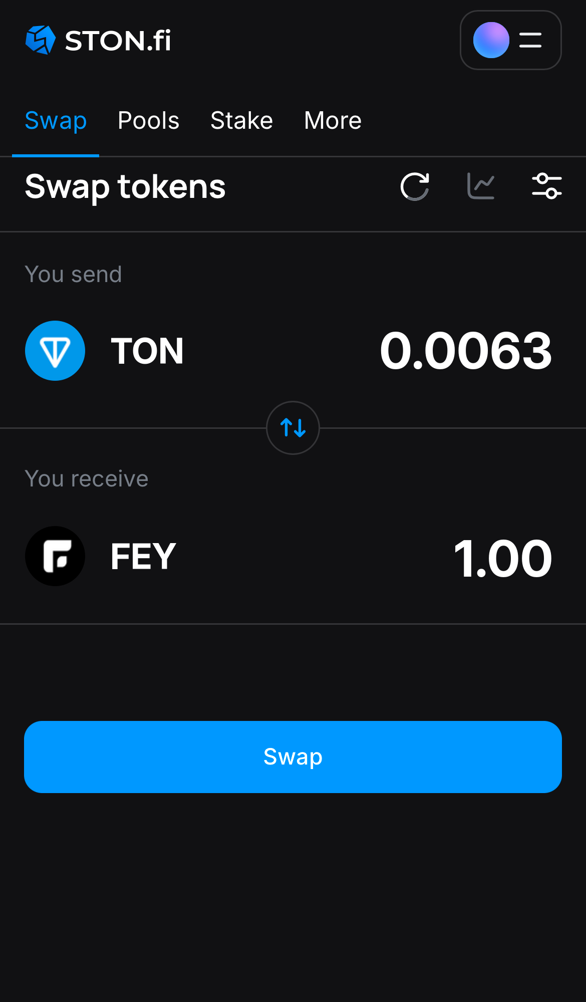 Ingresa la cantidad de tokens que vas a vender (o comprar), y deja que el algoritmo realice todos los cálculos.