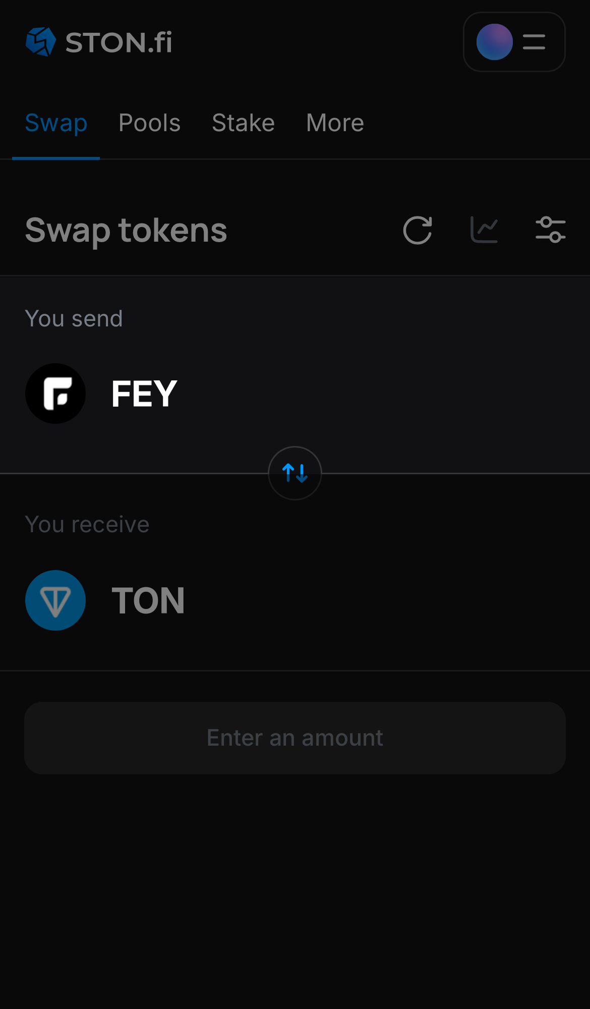 Elige FEY en la casilla ‘You send‘.