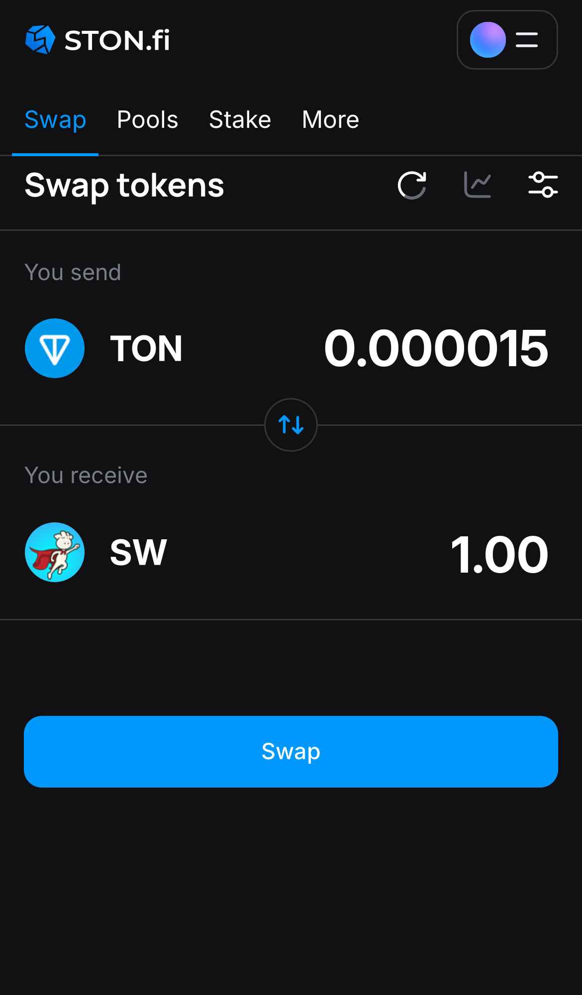 Ingresa la cantidad de tokens que vas a vender (o comprar), y deja que el algoritmo realice todos los cálculos.