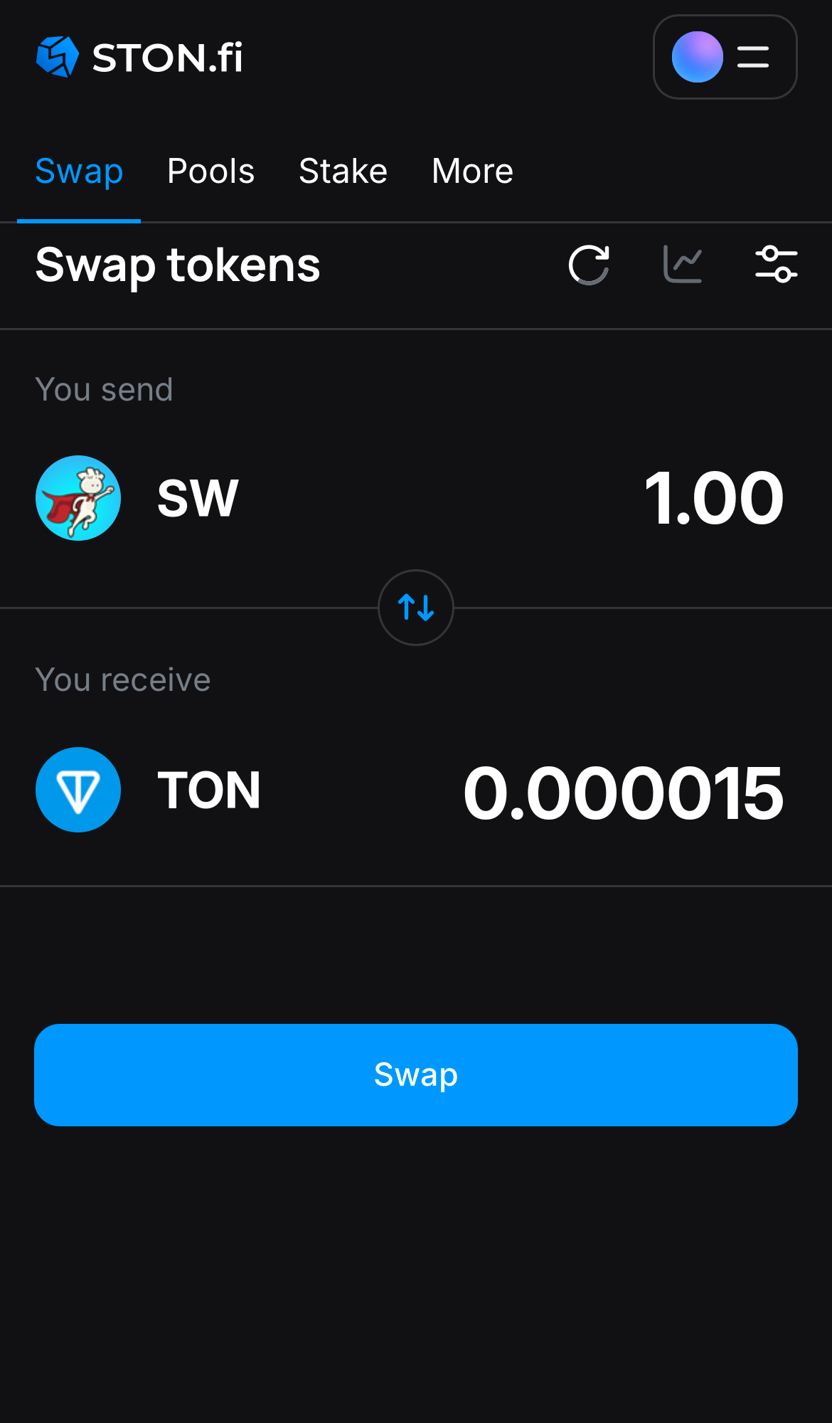 Ingresa la cantidad de tokens que vas a vender (o comprar), y deja que el algoritmo realice todos los cálculos.