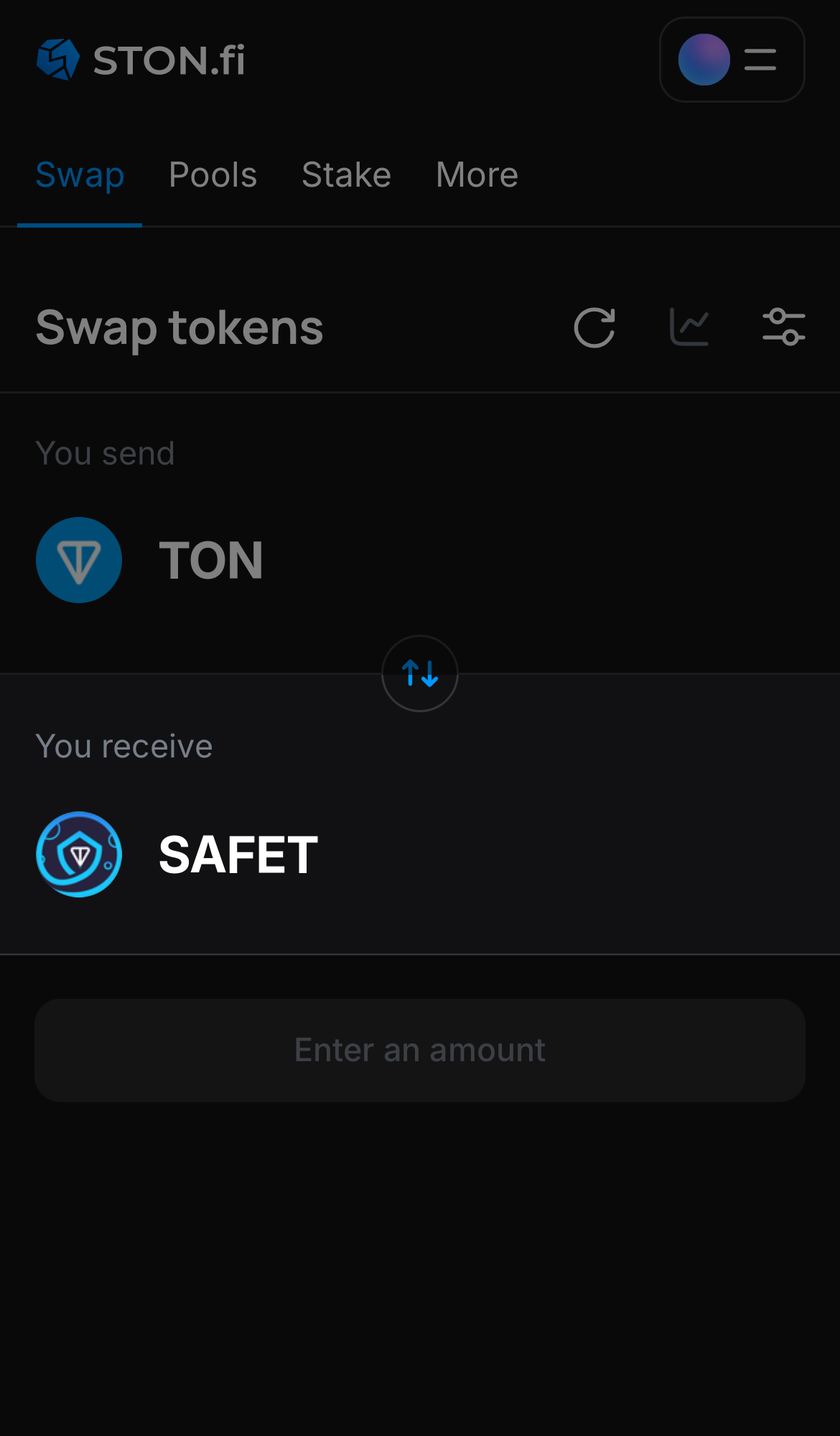 Selecione SAFET na caixa ‘You receive‘.