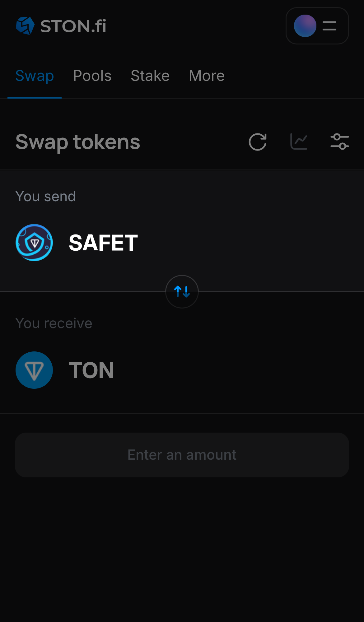 Selecione SAFET na caixa ‘You send‘.
