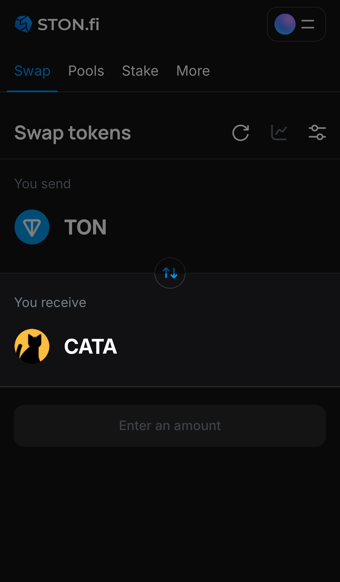 Chọn CATA trong ô ‘You receive‘.