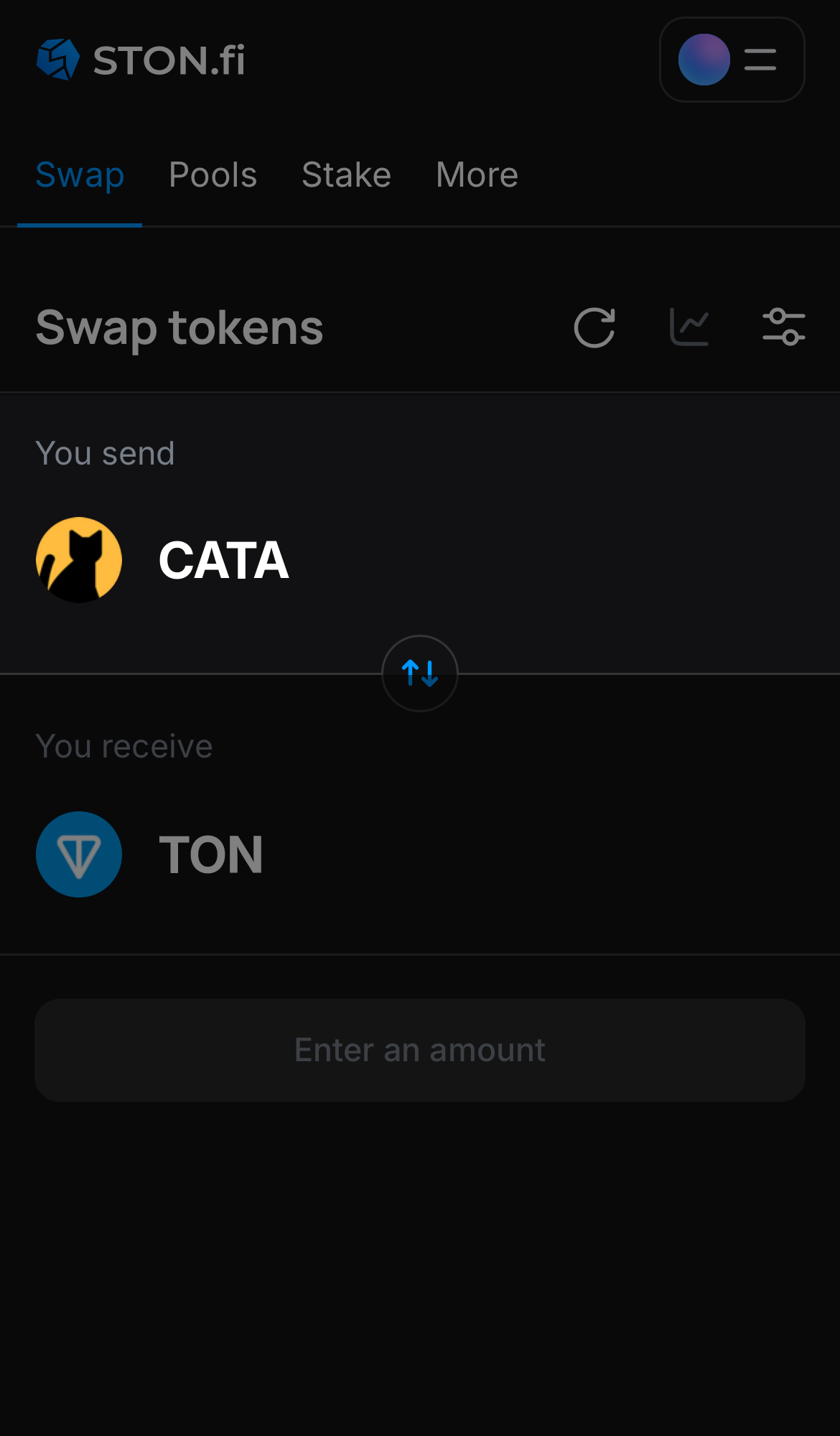 Chọn CATA trong ô ‘You send‘.