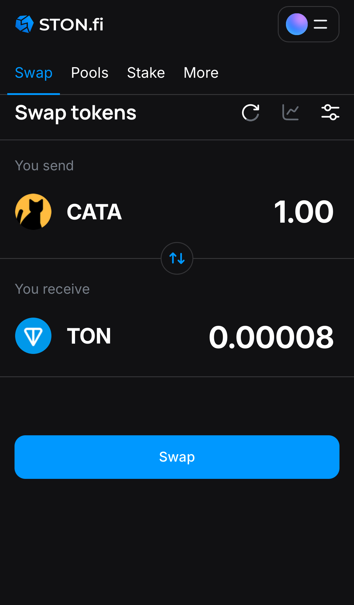 Nhập số lượng token bạn muốn bán (hoặc mua), và để thuật toán tự động tính toán.