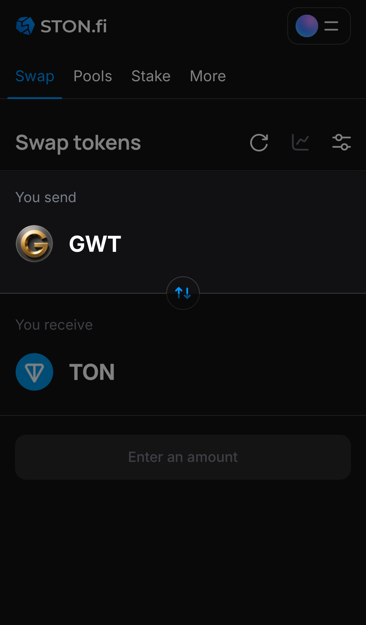 Selecione GWT na caixa ‘You send‘.