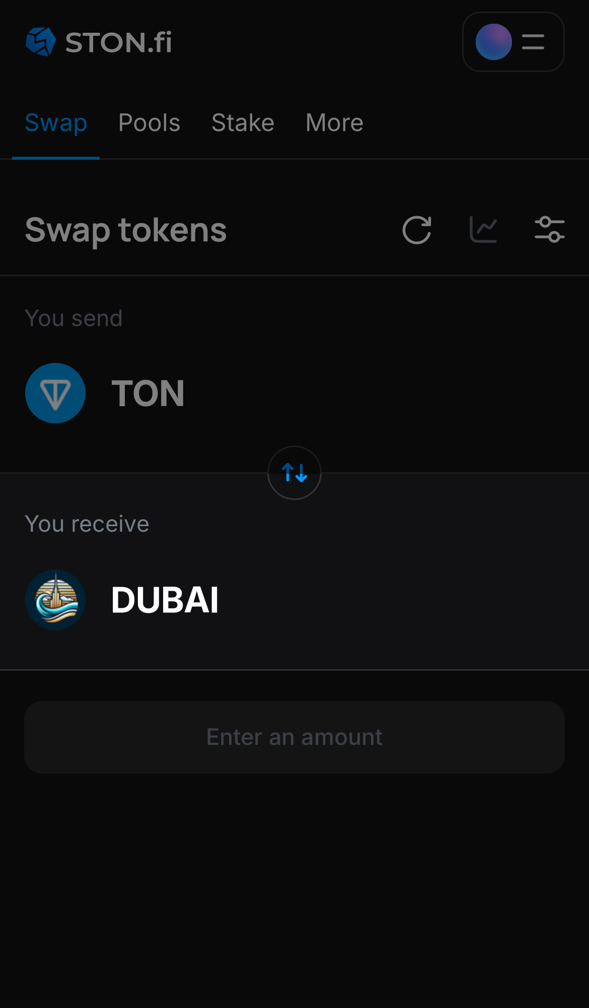 Selecione DUBAI na caixa ‘You receive‘.
