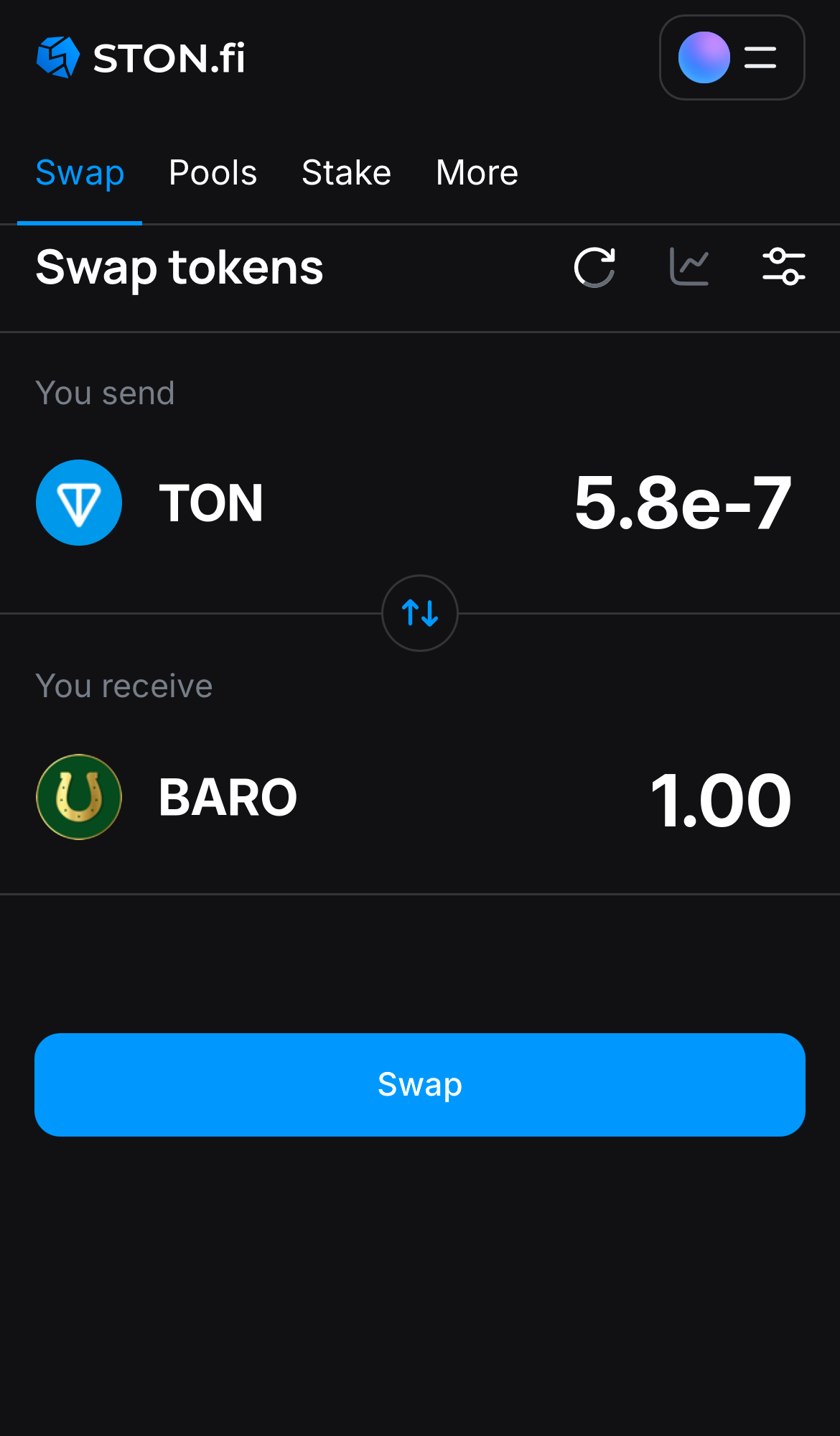 Input the quantity of tokens you‘re selling (or buying), and let the algorithm do all the calculations.