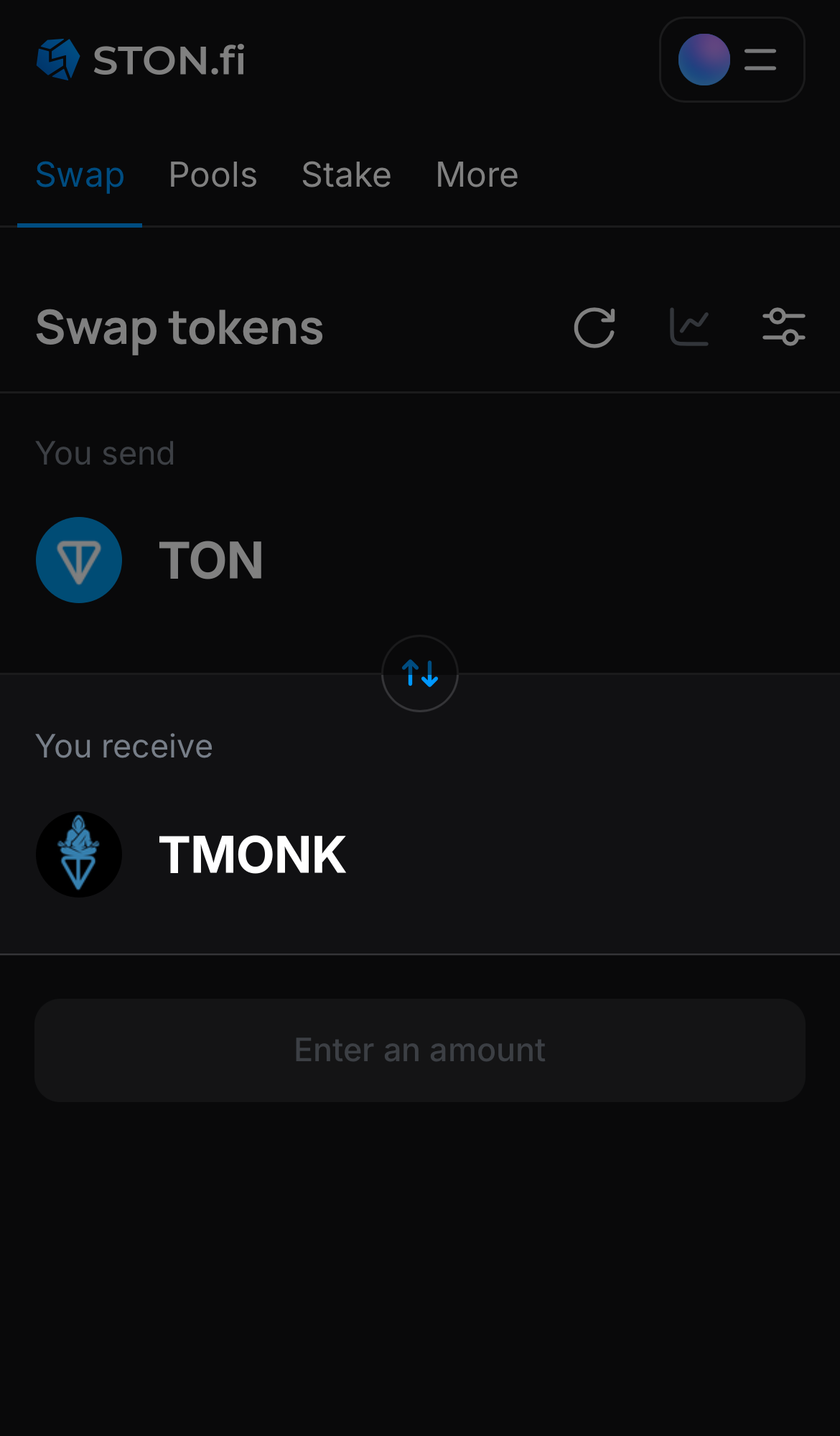 TMONK را در جعبه ‘You receive‘ انتخاب کنید.