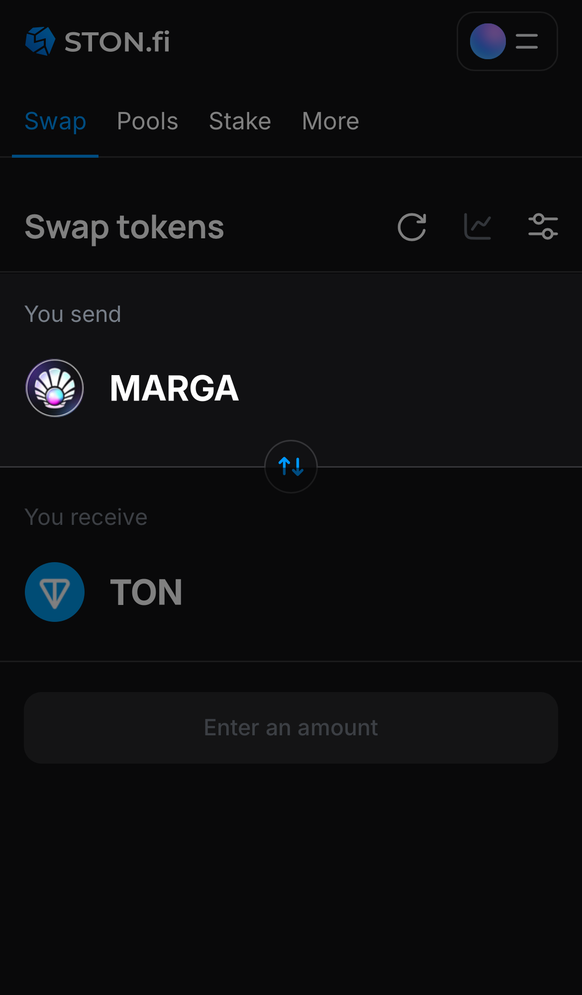 Choose MARGA in the ‘You send‘ box.