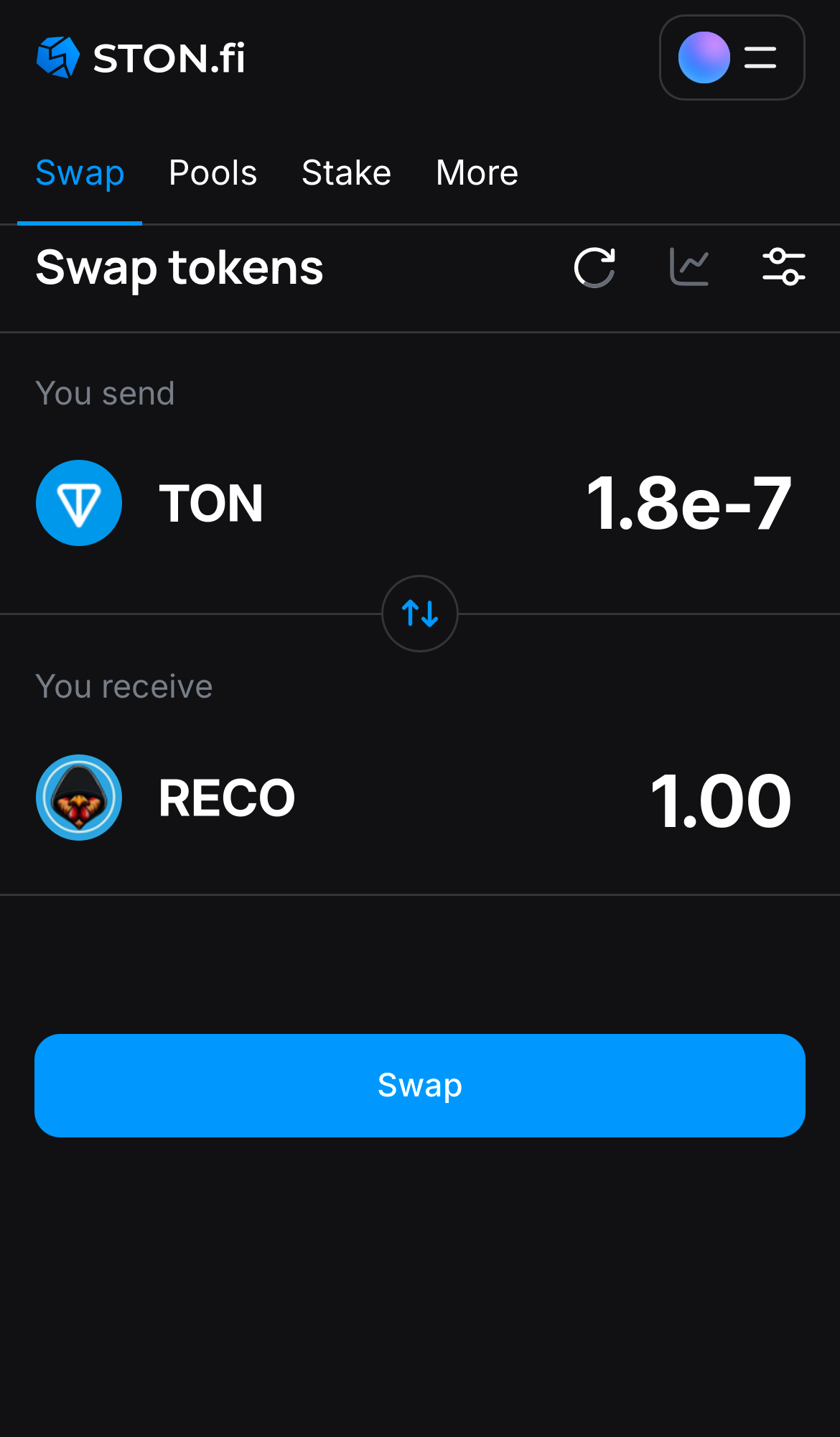 Insira a quantidade de tokens que deseja vender (ou comprar) e deixe o algoritmo fazer todos os cálculos.