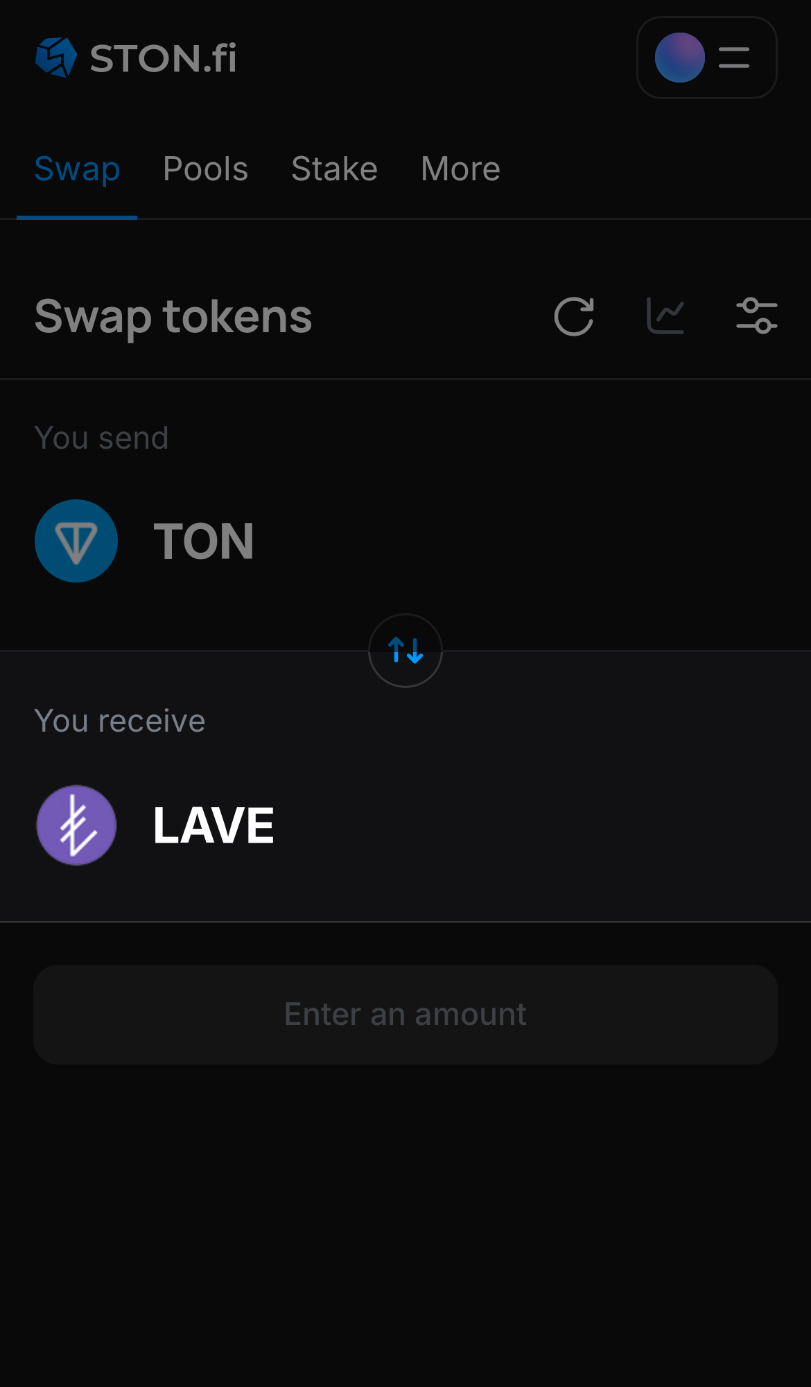Choose LAVE in the ‘You receive‘ box.