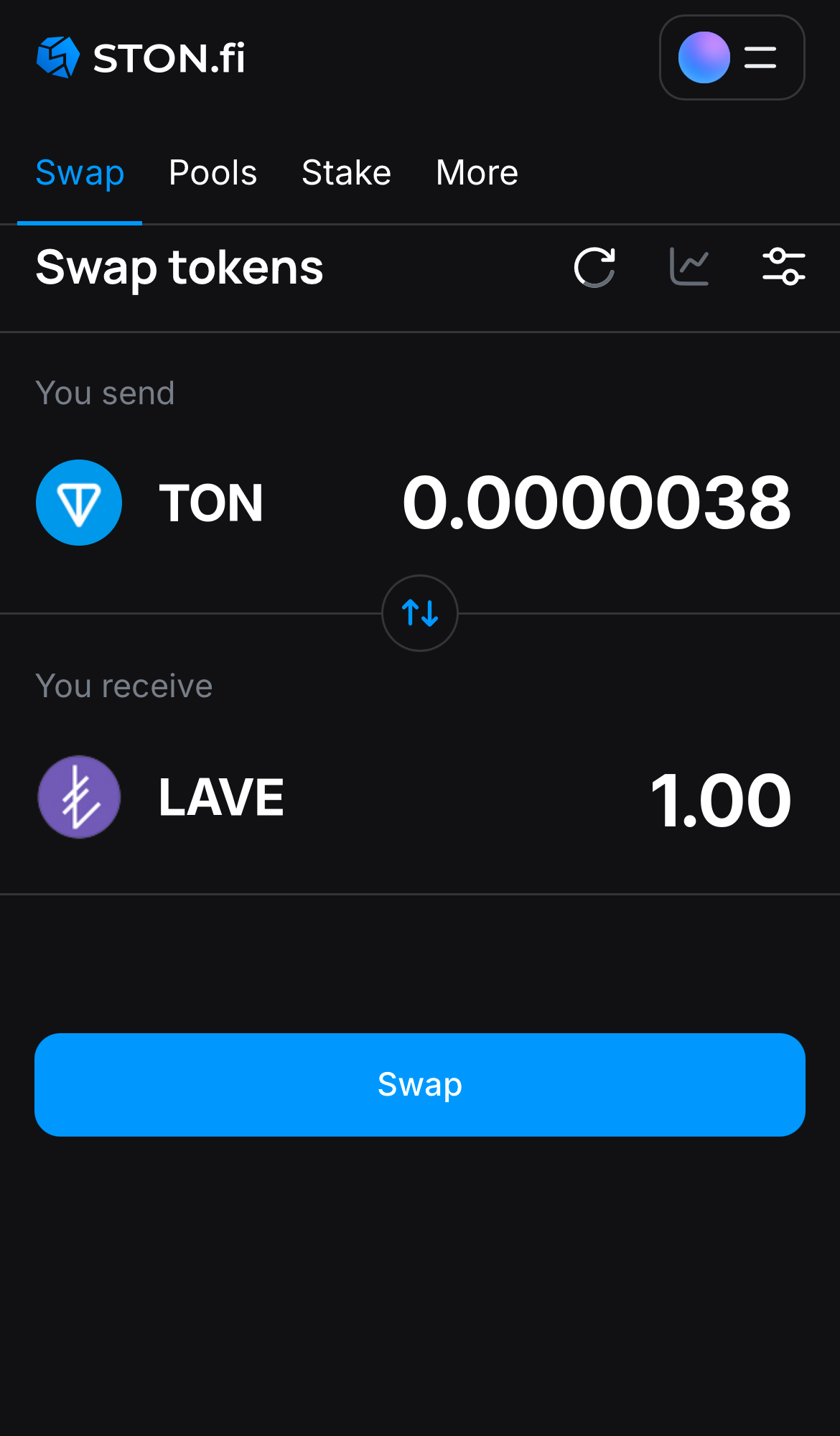 Input the quantity of tokens you‘re selling (or buying), and let the algorithm do all the calculations.