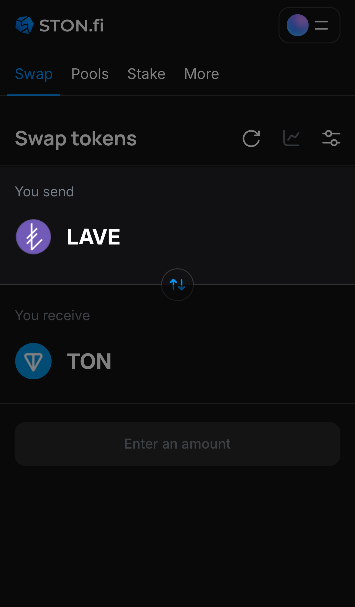 Choose LAVE in the ‘You send‘ box.