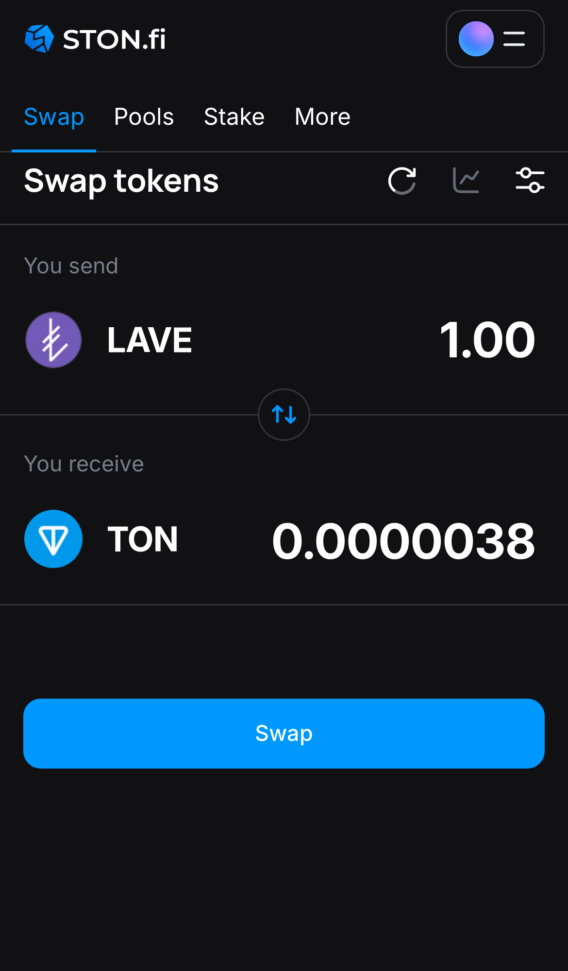 Input the quantity of tokens you‘re selling (or buying), and let the algorithm do all the calculations.