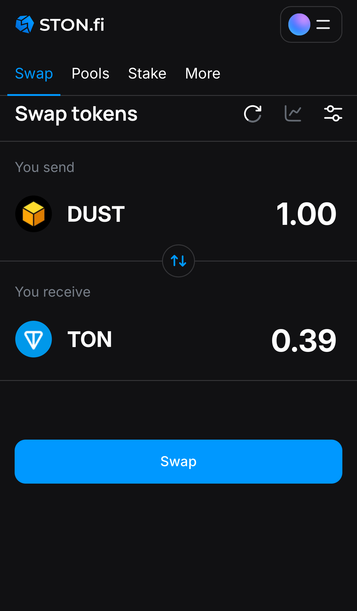 Masukkan jumlah token yang ingin Anda jual (atau beli), dan biarkan algoritma melakukan semua perhitungan.