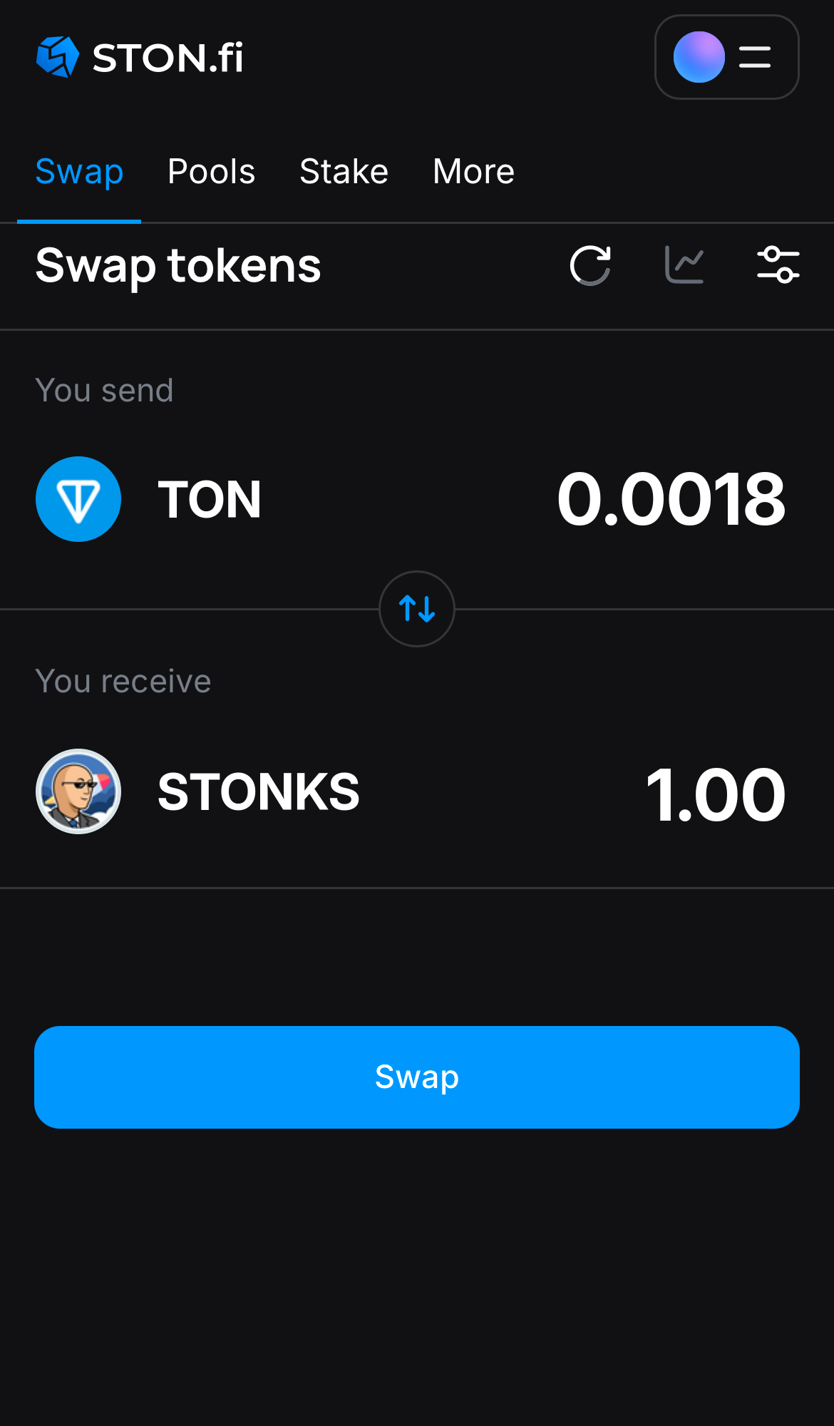 Insira a quantidade de tokens que deseja vender (ou comprar) e deixe o algoritmo fazer todos os cálculos.