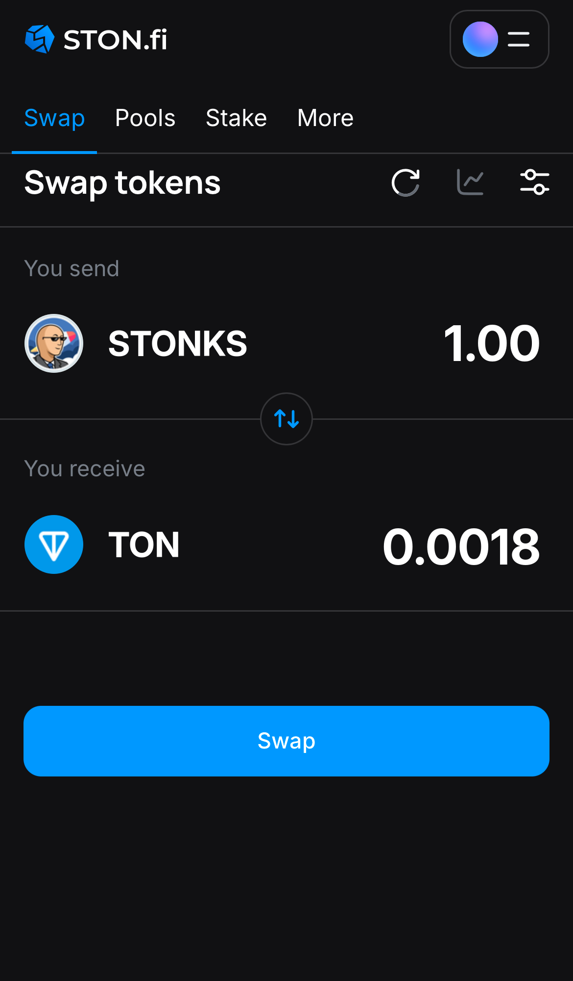 Insira a quantidade de tokens que deseja vender (ou comprar) e deixe o algoritmo fazer todos os cálculos.