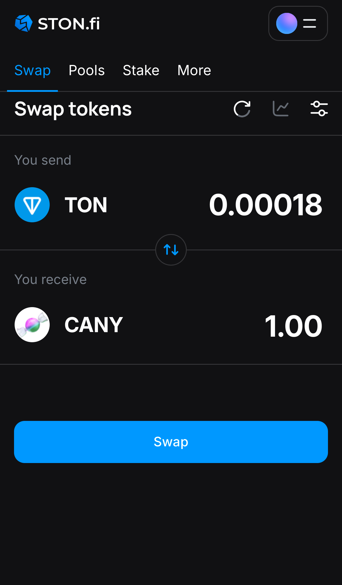 Input the quantity of tokens you‘re selling (or buying), and let the algorithm do all the calculations.