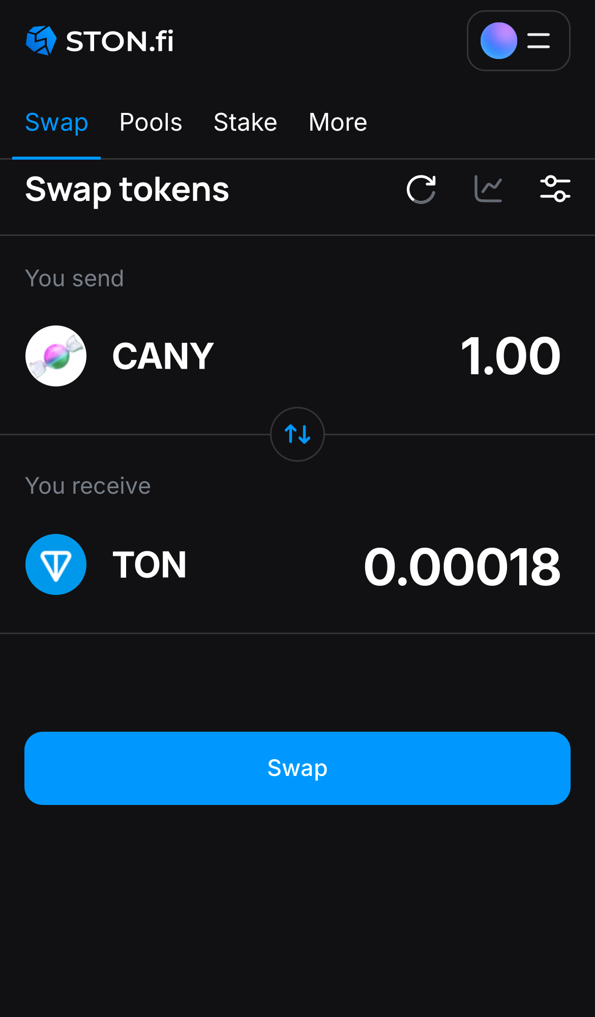 Input the quantity of tokens you‘re selling (or buying), and let the algorithm do all the calculations.