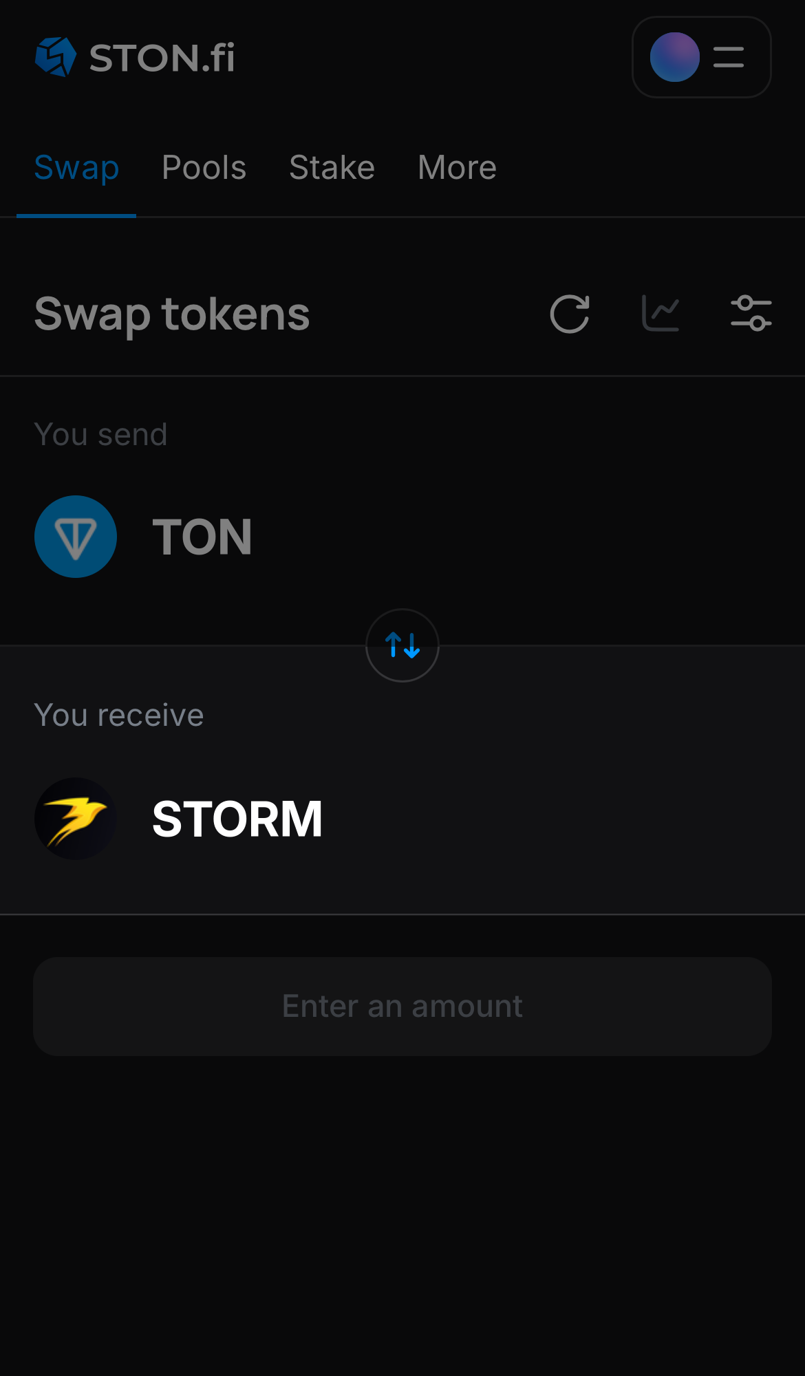 Chọn STORM trong ô ‘You receive‘.