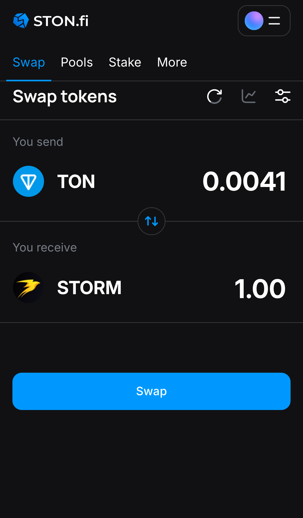 Nhập số lượng token bạn muốn bán (hoặc mua), và để thuật toán tự động tính toán.