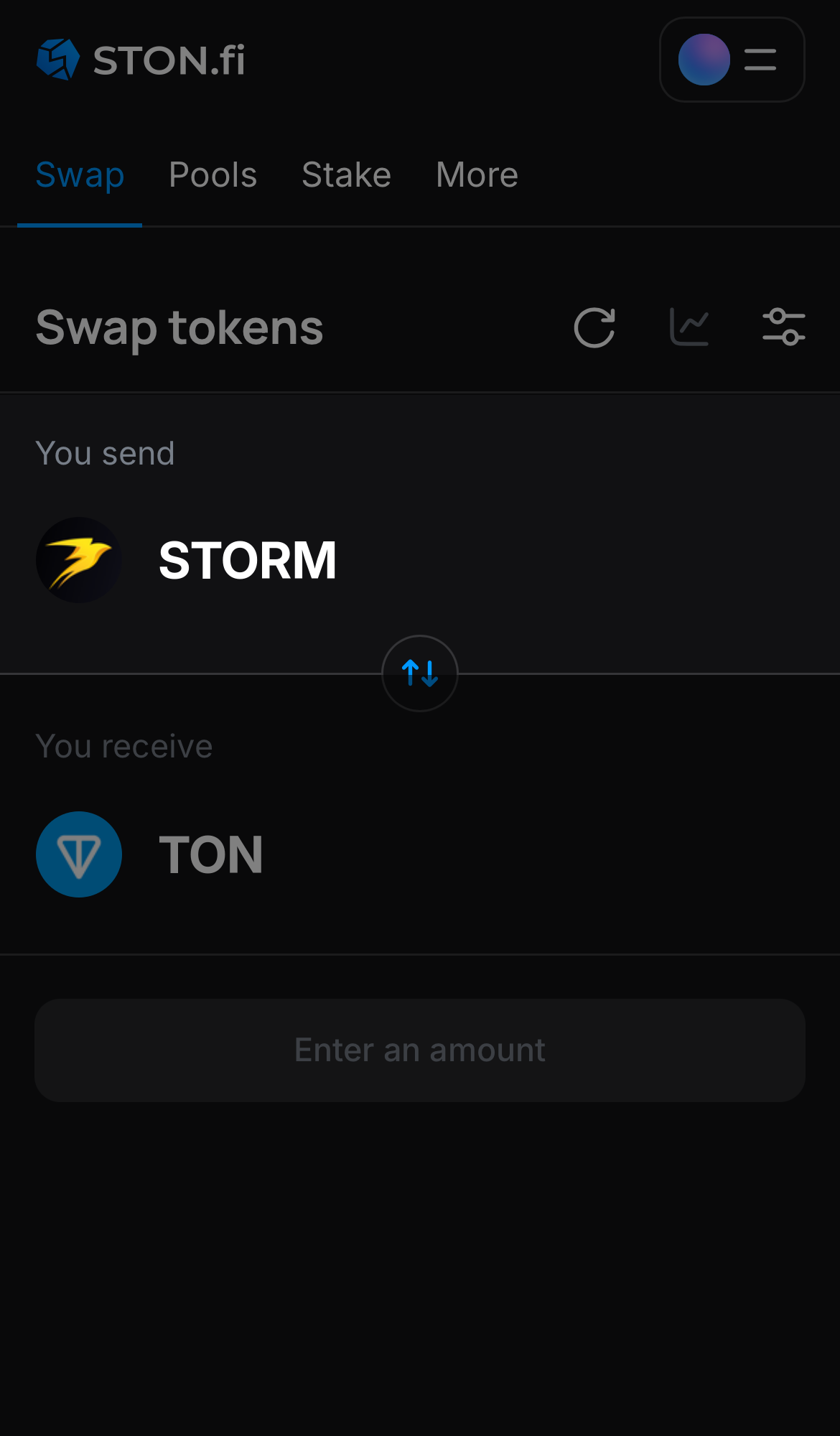Chọn STORM trong ô ‘You send‘.