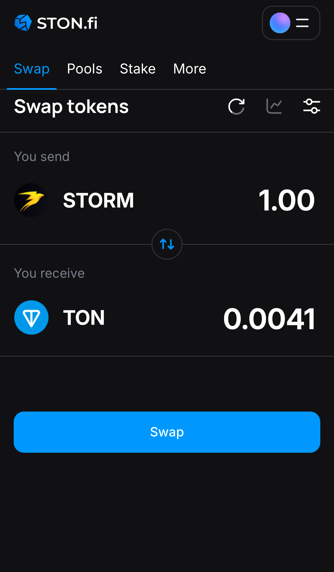 Nhập số lượng token bạn muốn bán (hoặc mua), và để thuật toán tự động tính toán.
