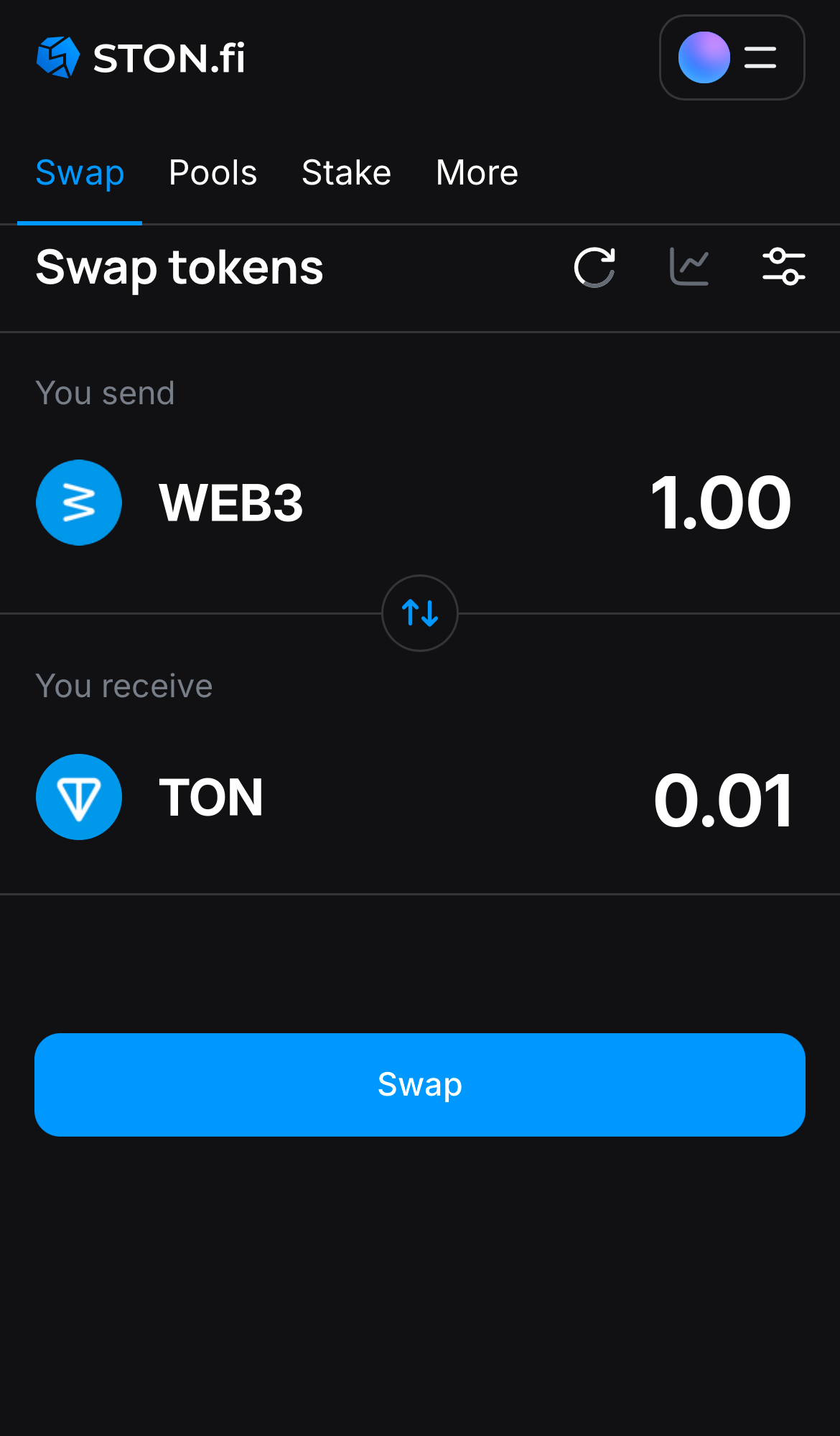 Insira a quantidade de tokens que deseja vender (ou comprar) e deixe o algoritmo fazer todos os cálculos.