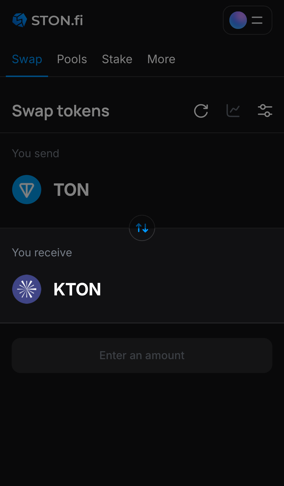 Selecione KTON na caixa ‘You receive‘.