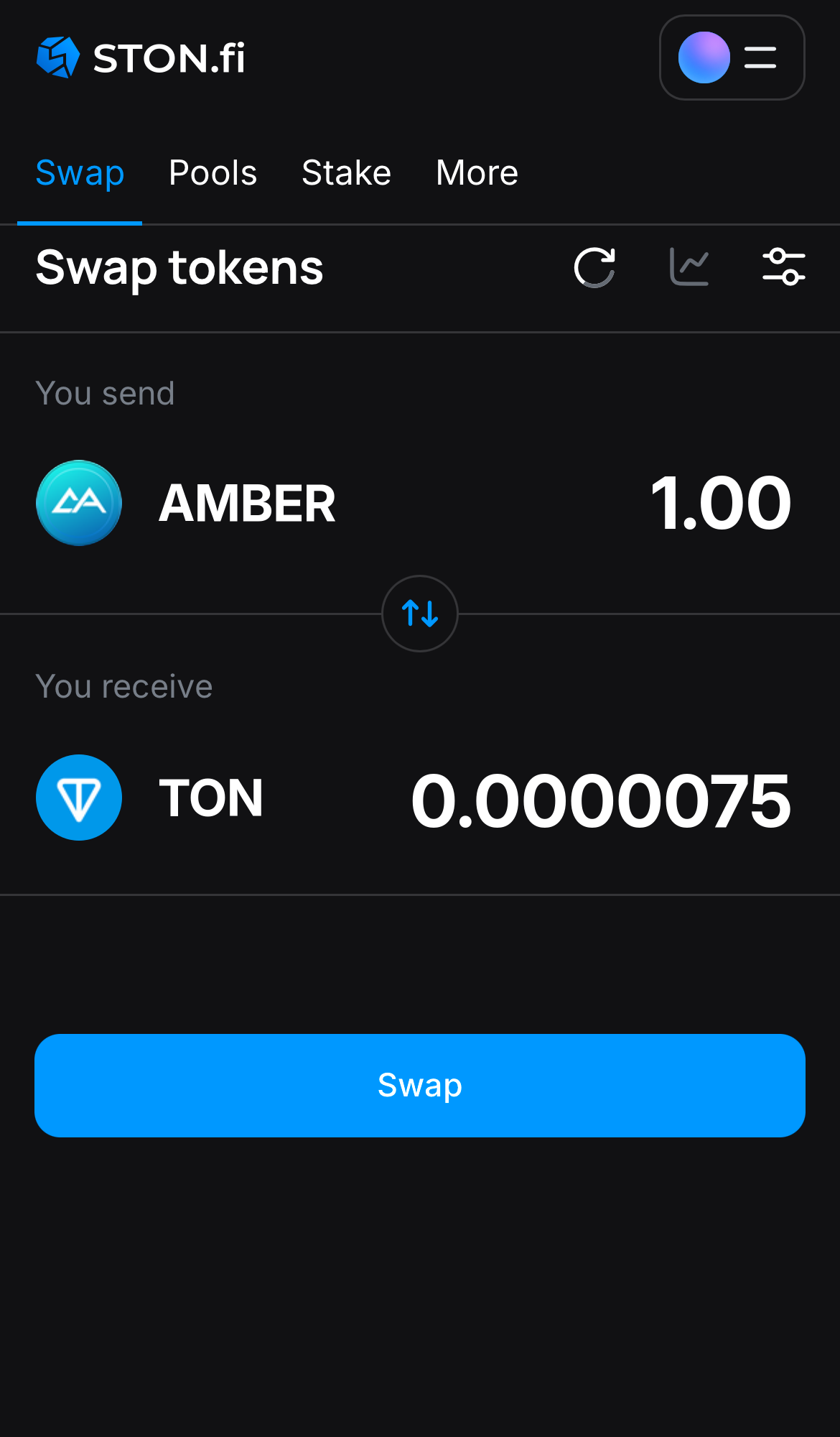 Input the quantity of tokens you‘re selling (or buying), and let the algorithm do all the calculations.