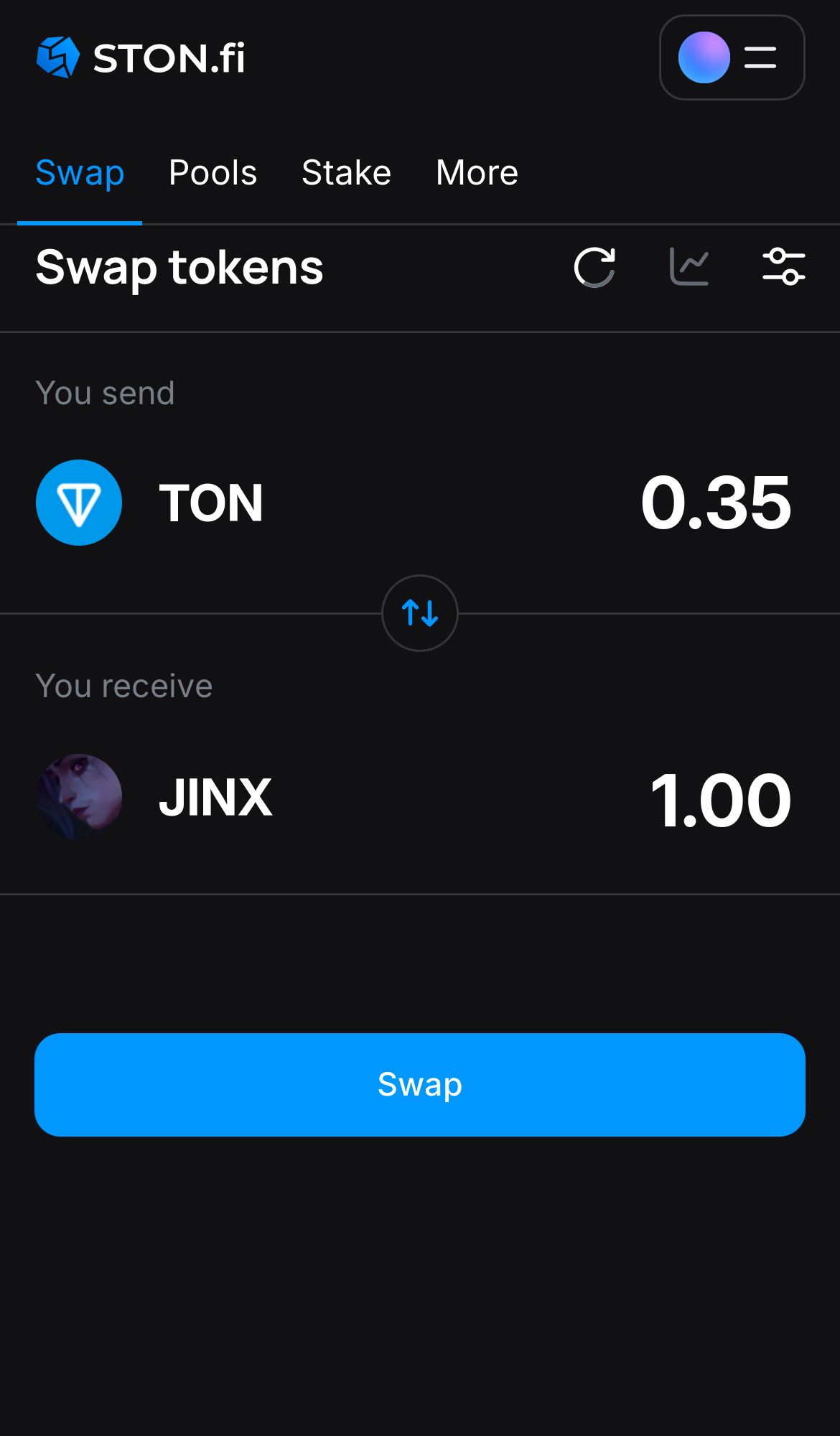 Insira a quantidade de tokens que deseja vender (ou comprar) e deixe o algoritmo fazer todos os cálculos.