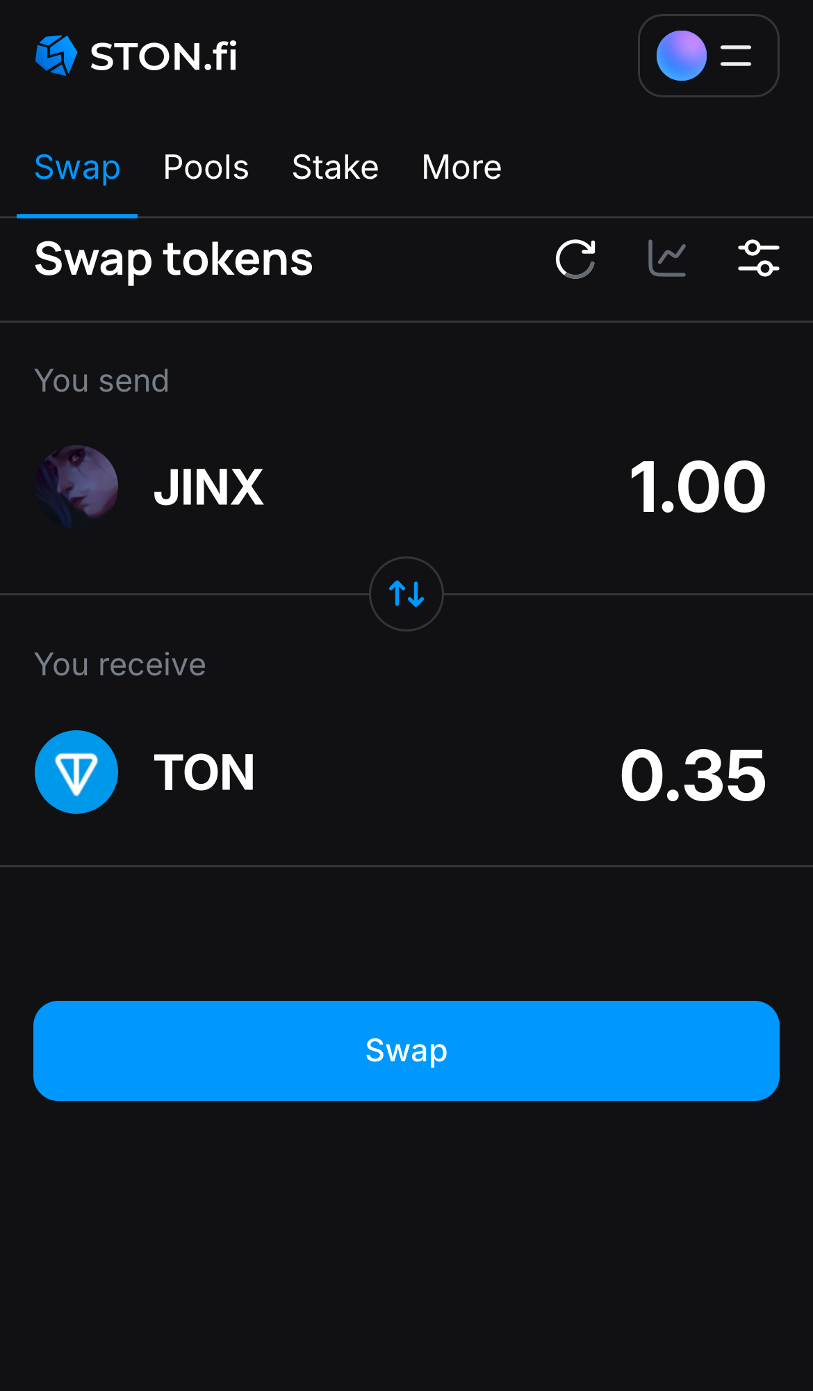 Insira a quantidade de tokens que deseja vender (ou comprar) e deixe o algoritmo fazer todos os cálculos.