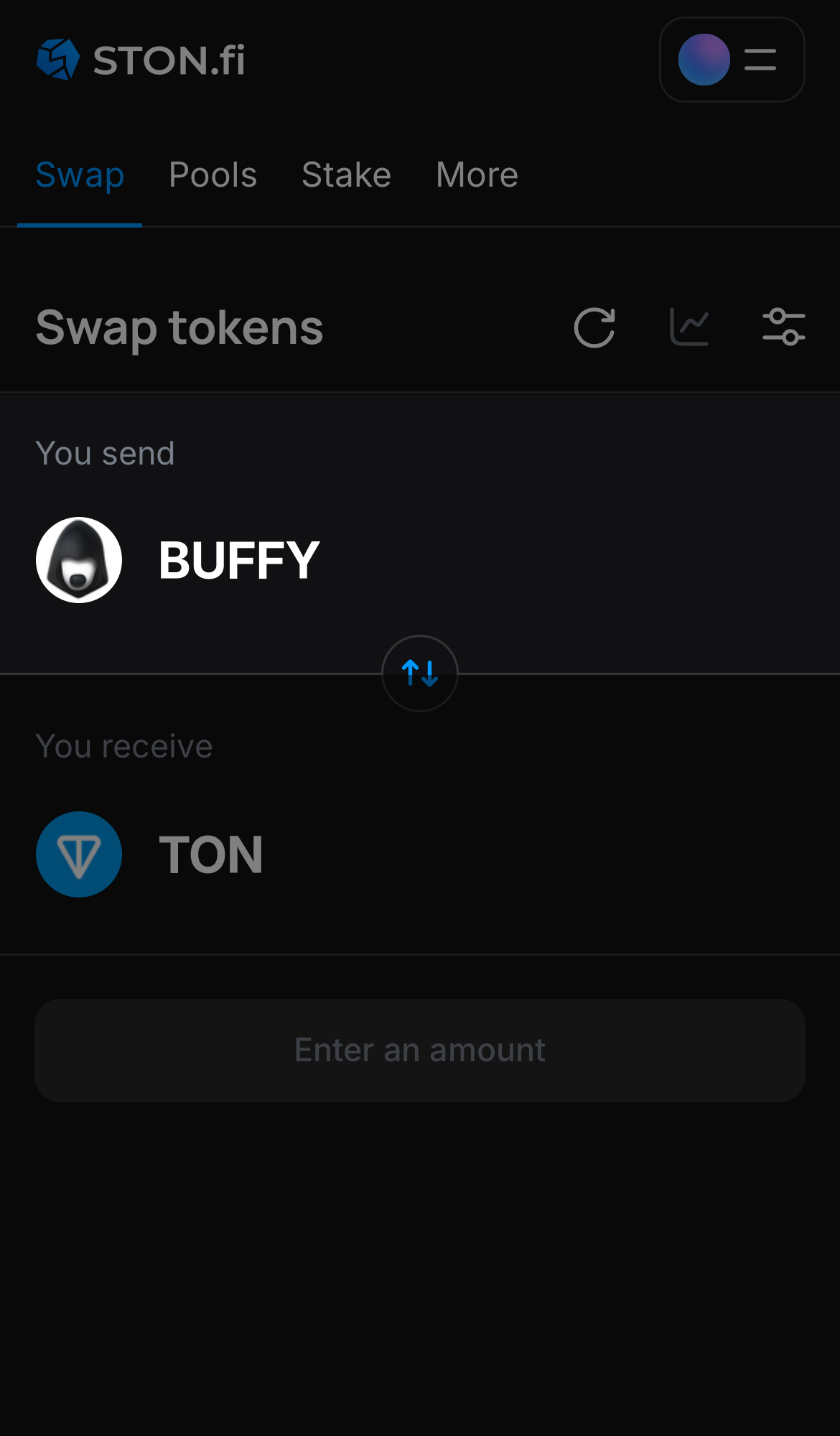 Choose BUFFY in the ‘You send‘ box.